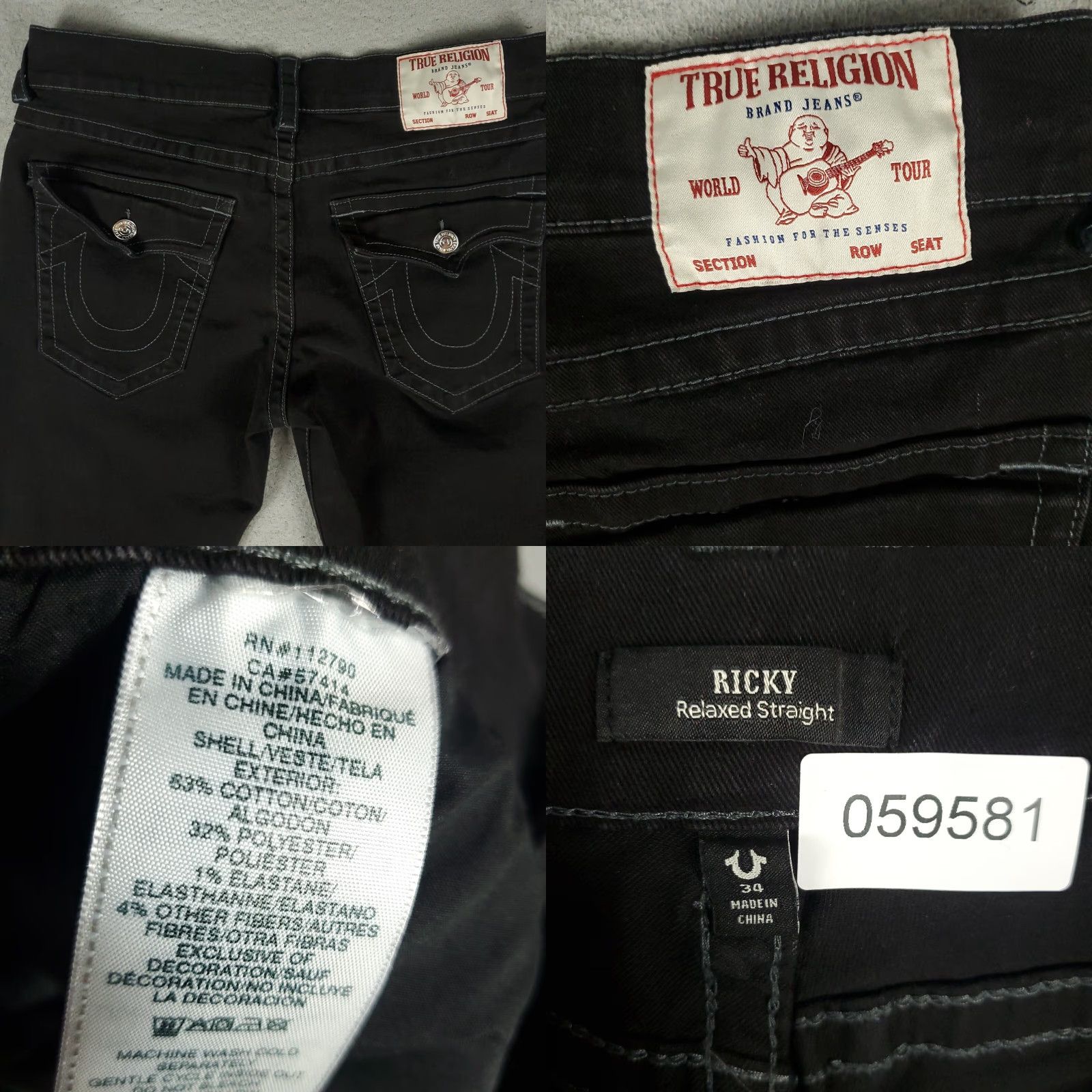 True Religion VINTAGE True Religion Jeans Men's Capri Cut Off Denim 34x23 Black Relaxed Straight Modern USA Size US 34 / EU 50 - 8 Thumbnail
