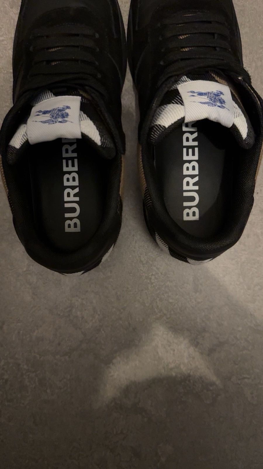 Burberry Burberry Low-Top Sneakers – Check Panel – Black – OG All Size US 9.5 / EU 42-43 - 10 Thumbnail