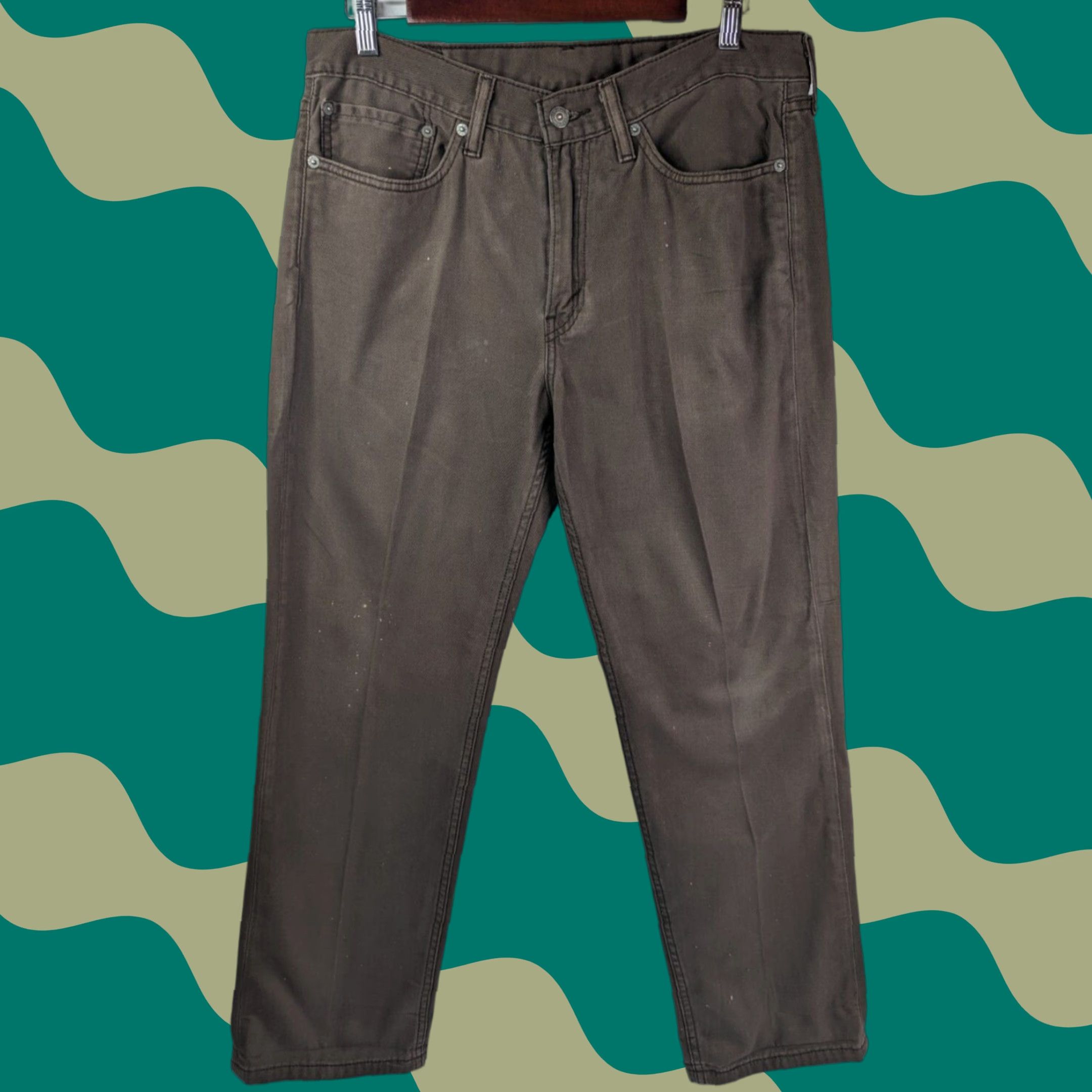 Levi's Levi's 514 Jeans Men 34x29 Brown 5-Pocket Denim Cotton Straight Regular Rise Mid Distressed Pocket Type: 5-Pocket Design Size US 34 / EU 50 - 1 Thumbnail