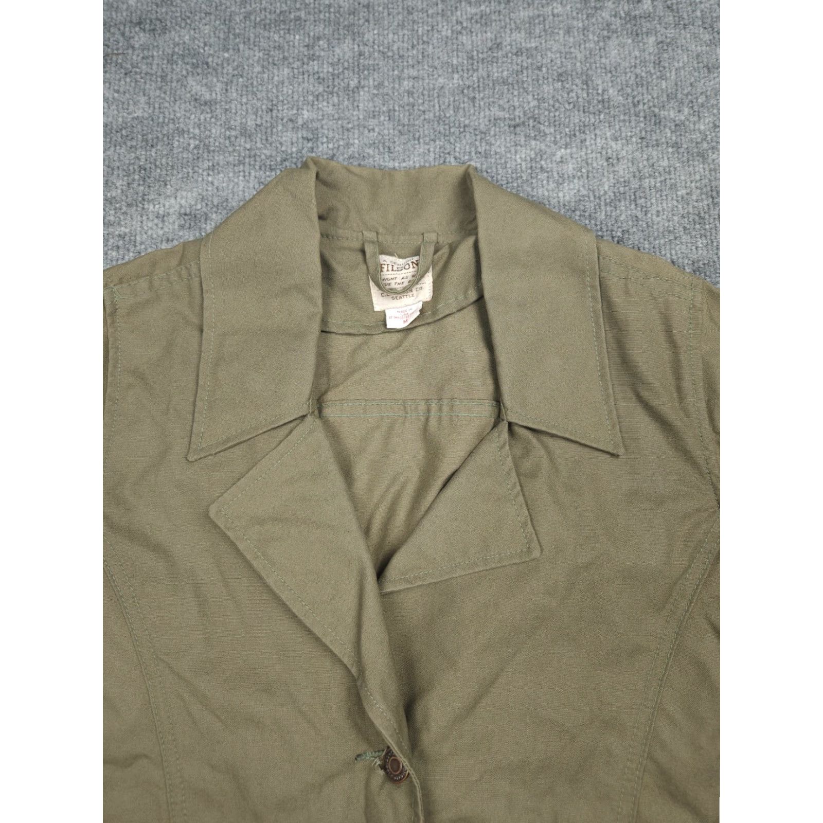 Filson VINTAGE Filson Jacket Chore Coat Women's Medium Beige Snap Pockets Cotton USA Jacket Size M / US 6-8 / IT 42-44 - 2 Thumbnail