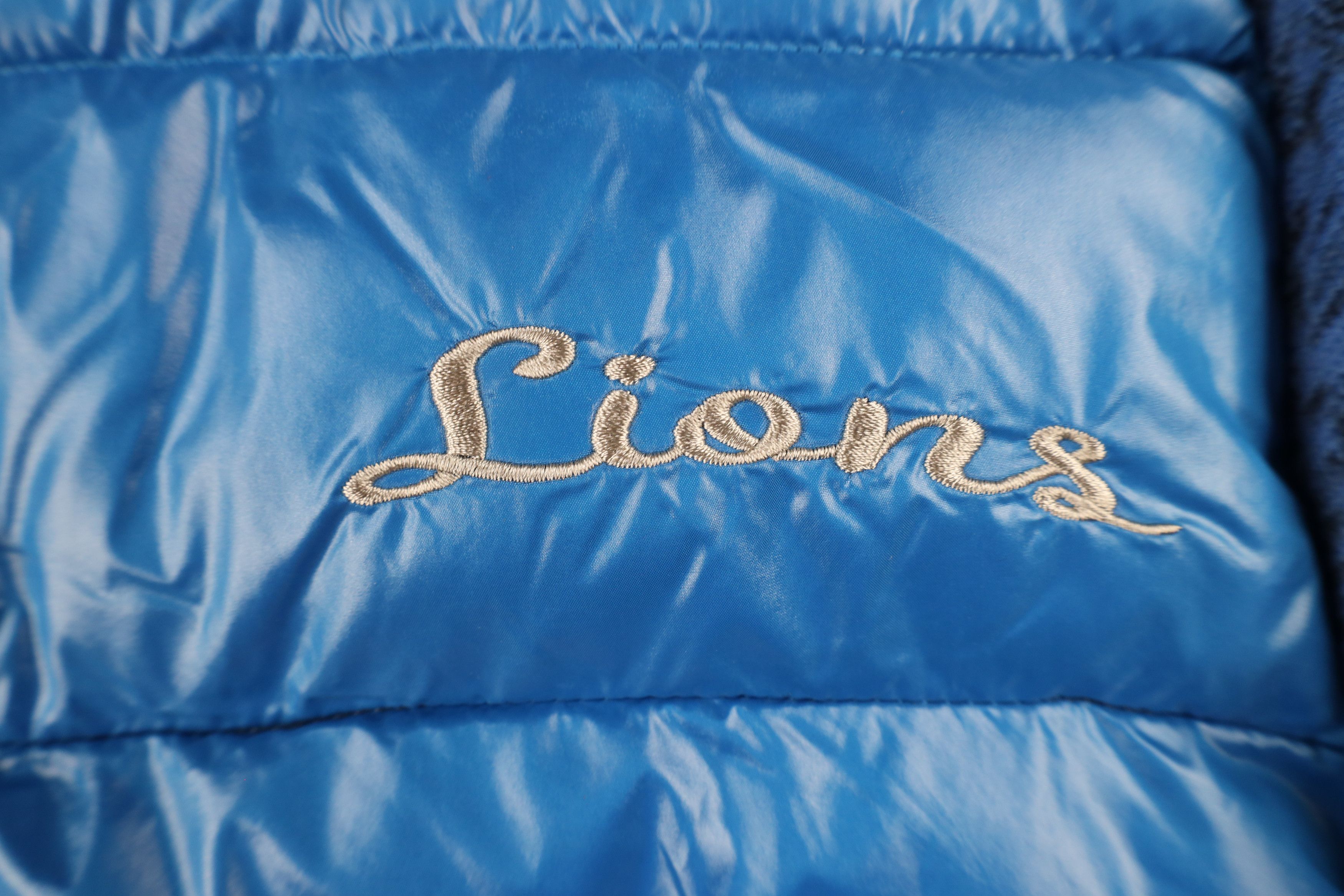 Vintage Vintage NFL Lions Football Puffer Sweater Jacket Blue Size XXL / US 16-18 / IT 52-54 - 12 Thumbnail