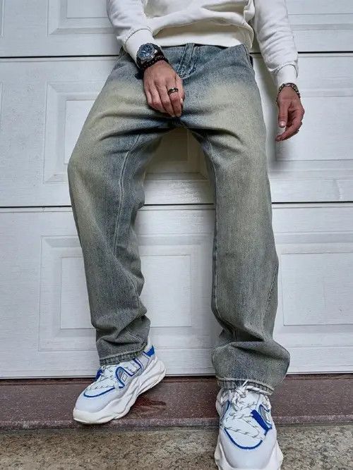 Jean VINTAGE washed retro 90s denim jeans Size US 30 / EU 46 - 1 Thumbnail
