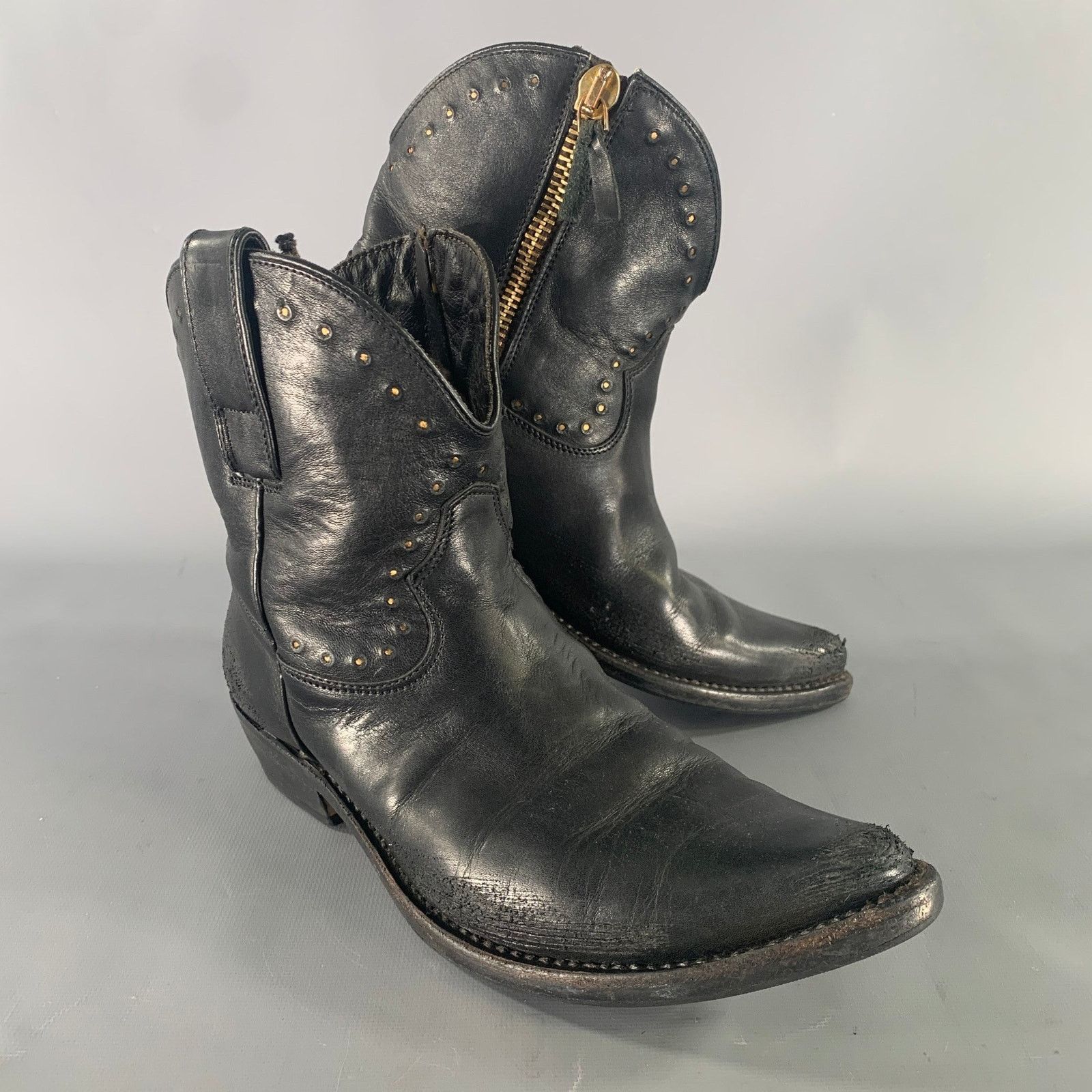 Golden Goose GOLDEN GOOSE Size 8 Black Leather Western Boots Size US 8 / IT 38 - 1 Thumbnail