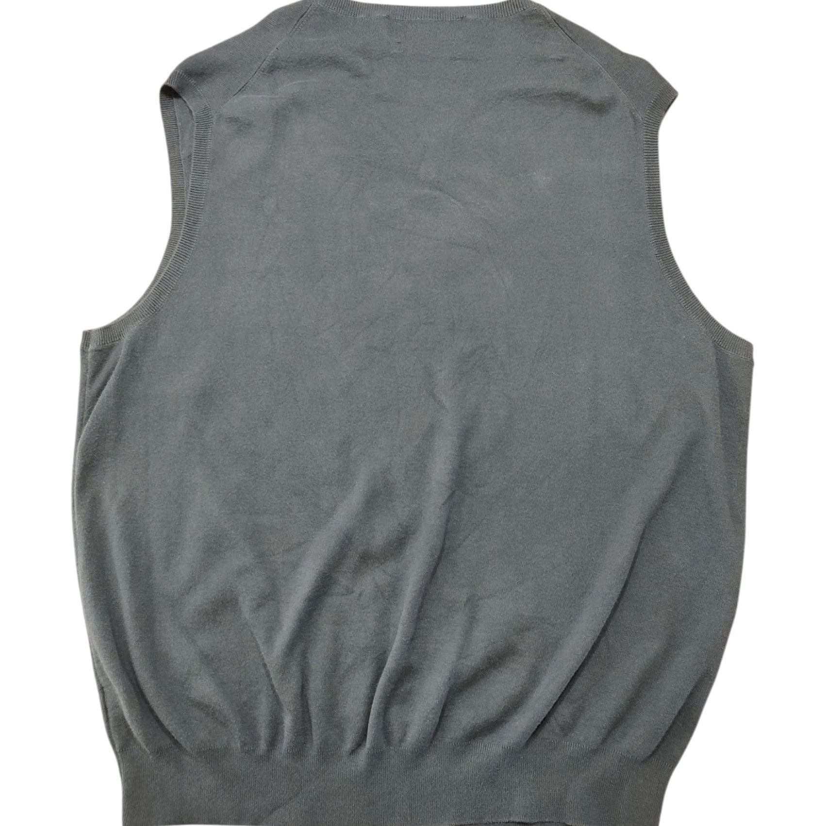 Polo Ralph Lauren VINTAGE Polo Ralph Lauren Knit Sweater Vest Men 2XLT Navy Blue Cable-Knit Cotton Solid V-Neck Big & Tall 90s Mens Size US XXL / EU 58 / 5 - 2 Thumbnail