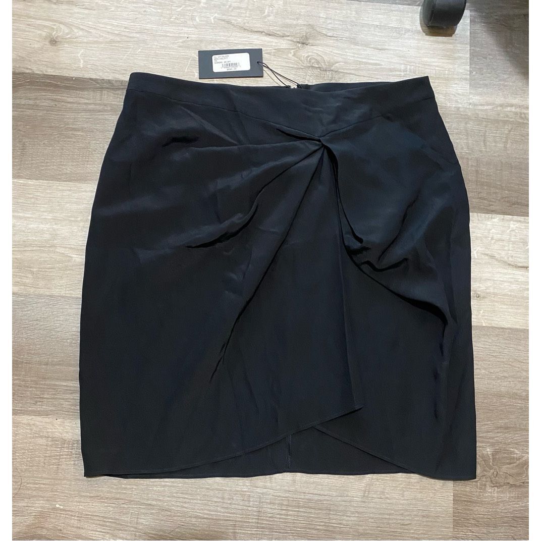 image of Derek Lam NWT Sarong Skirt In Black Italian 100% Silk, Size, Women's (Size 30)