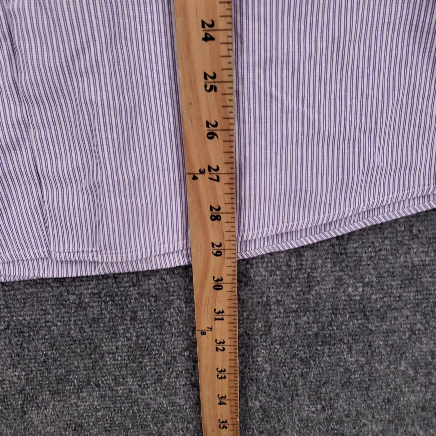 Hugo Boss HUGO BOSS Dress Shirt Mens 15.5 Purple Striped Long Sleeve Button Up Sharp Fit Size 42R - 6 Thumbnail