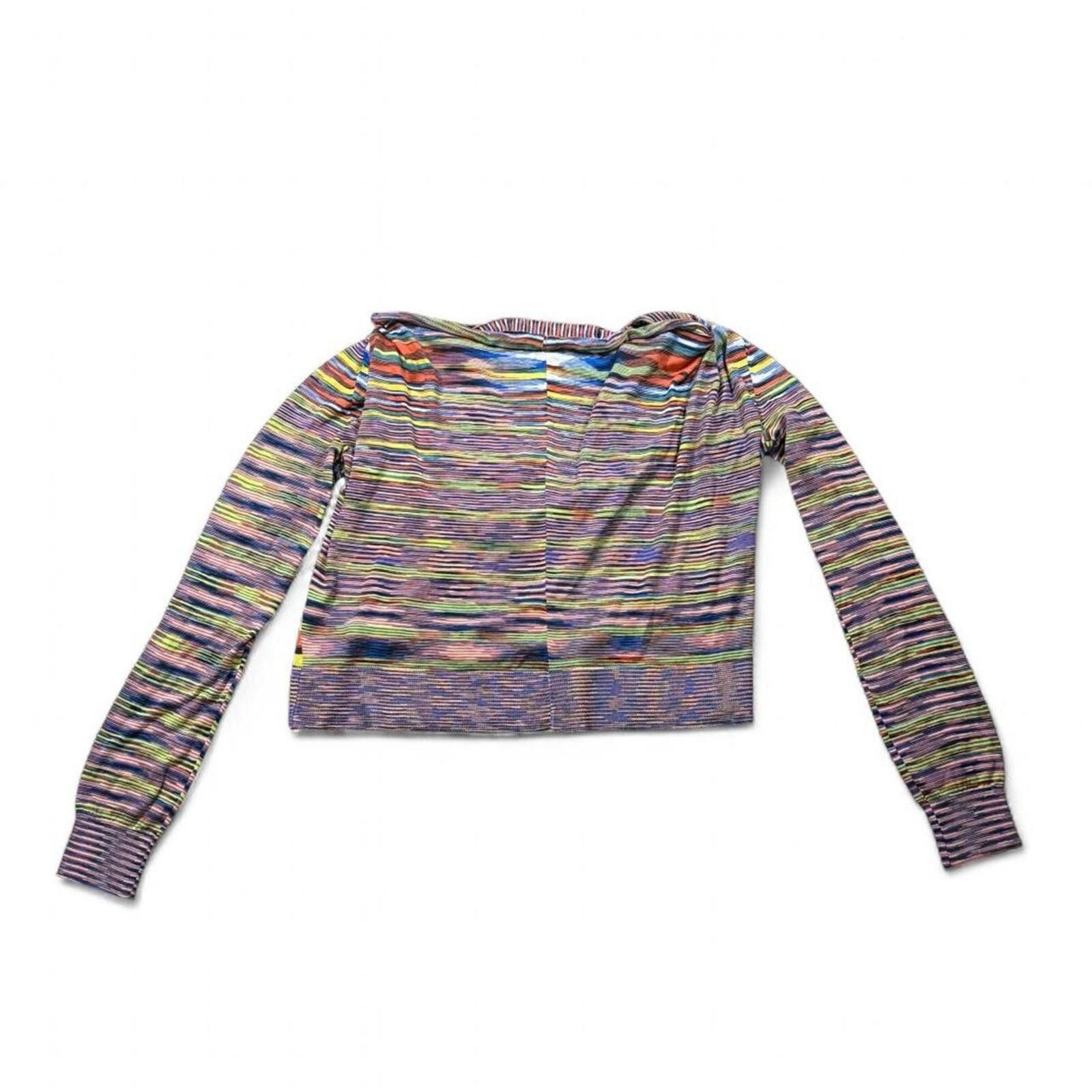Bcbgmaxazria Vintage Y2K BCBG rainbow striped off the shoulder top Size M / US 6-8 / IT 42-44 - 3 Thumbnail