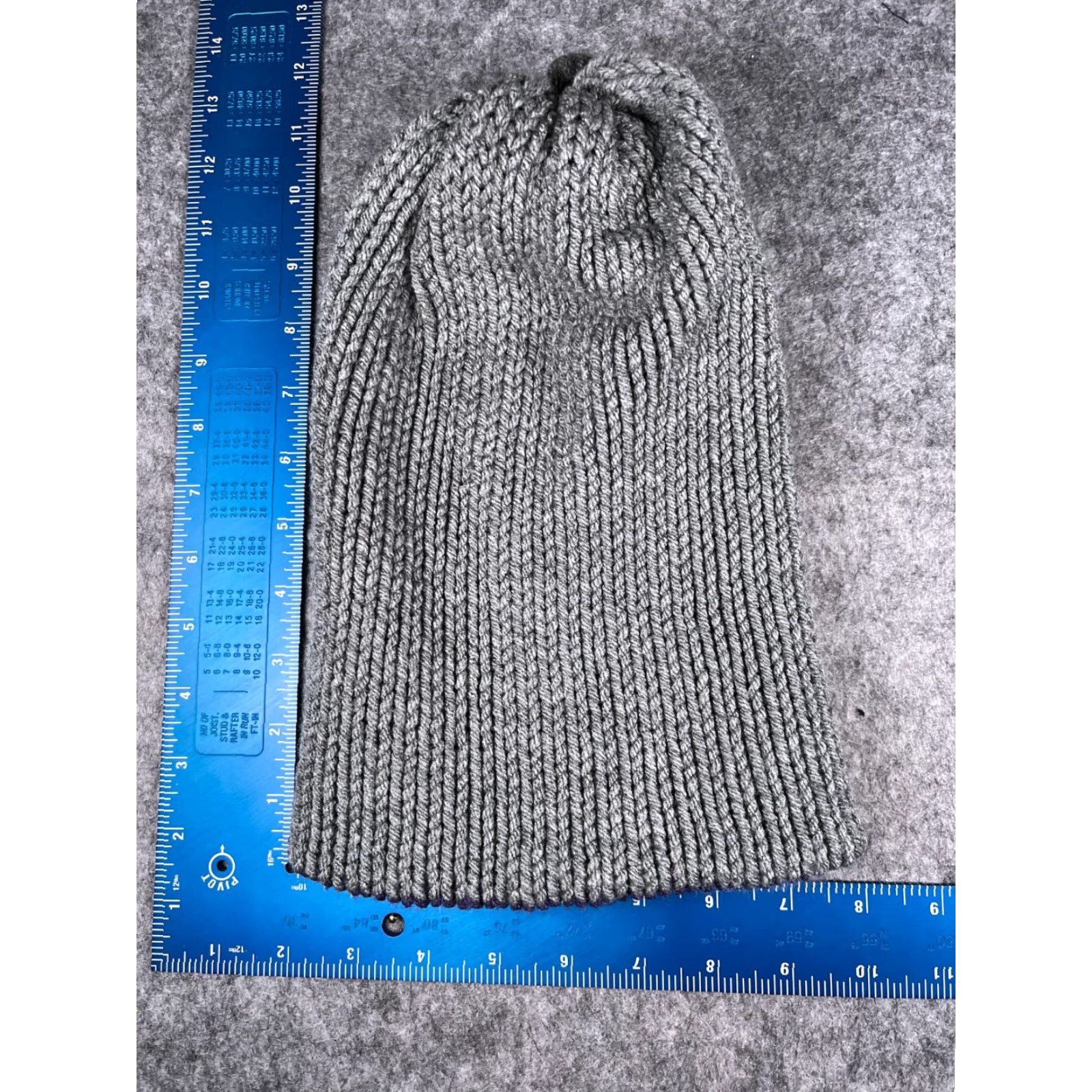 Vintage Beanie Toque Women One Size Purple Gray Stripe Knit 100% Acrylic Pom Winter Ski Size ONE SIZE - 6 Thumbnail