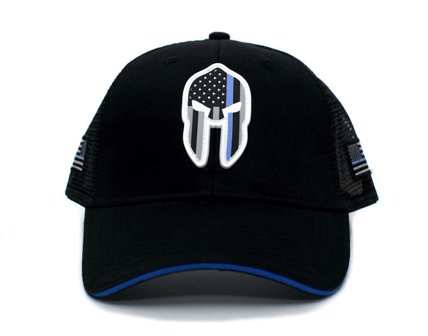 Other Thin Blue Line PVC Spartan Skull Hat Truckers Cap Black Size ONE SIZE - 1 Thumbnail