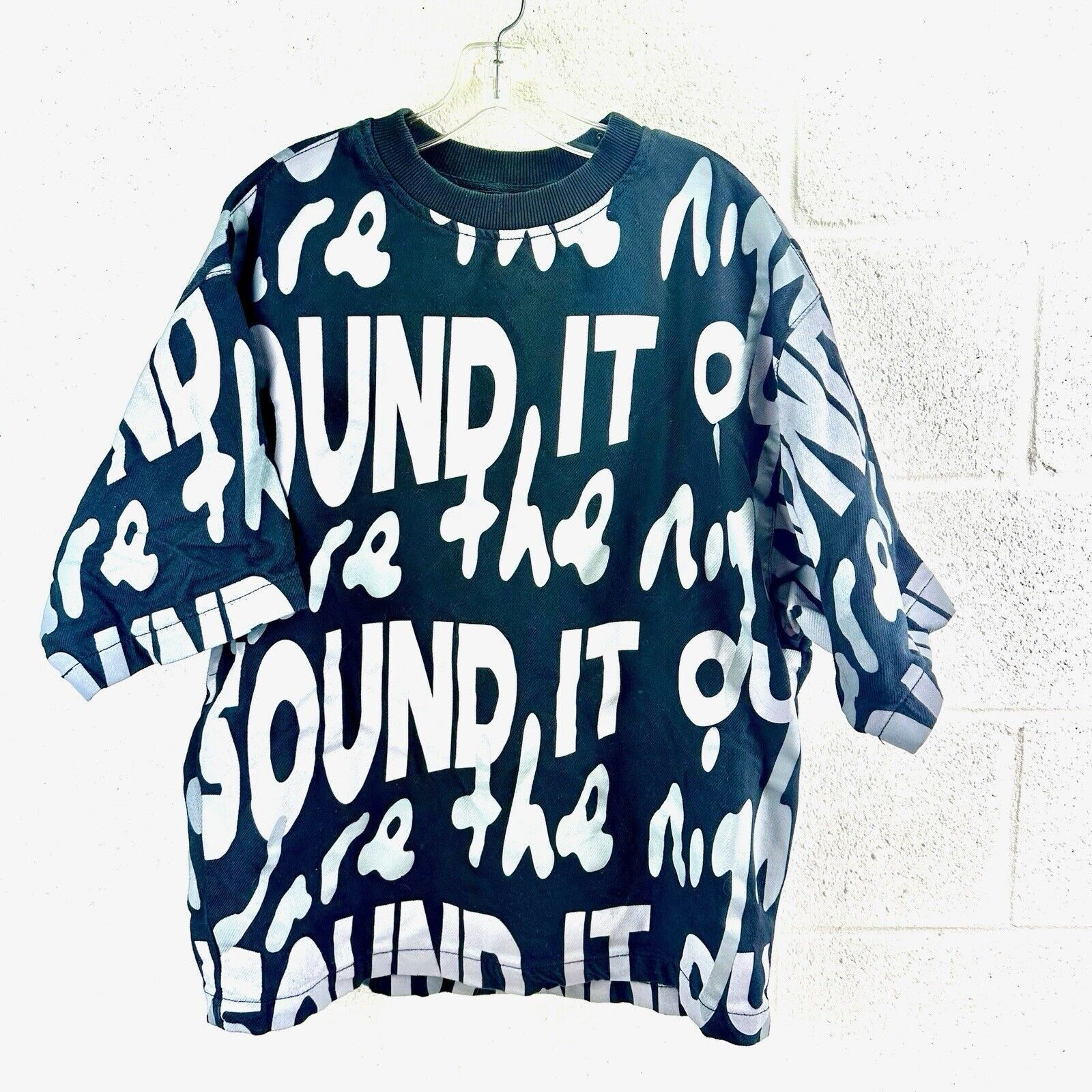 Zara Zara Black Sound it out All Over Print Gray Short Sleeve L Size L / US 10 / IT 46 - 1 Thumbnail