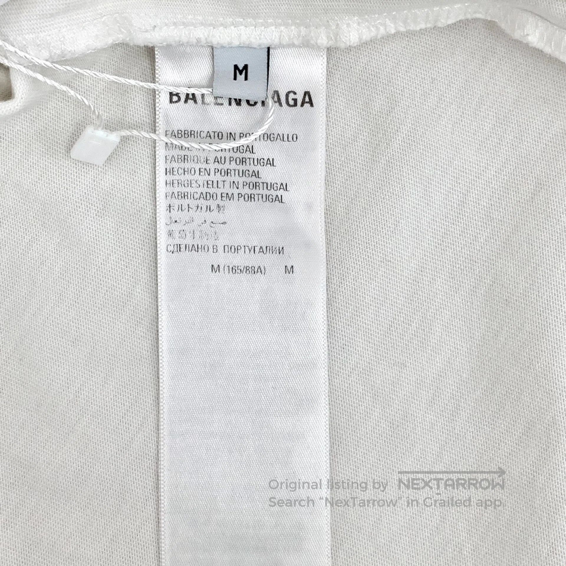 Balenciaga Balenciaga White Logo Lettering Embroidered Cotton Crewnec Size US M / EU 48-50 / 2 - 7 Thumbnail