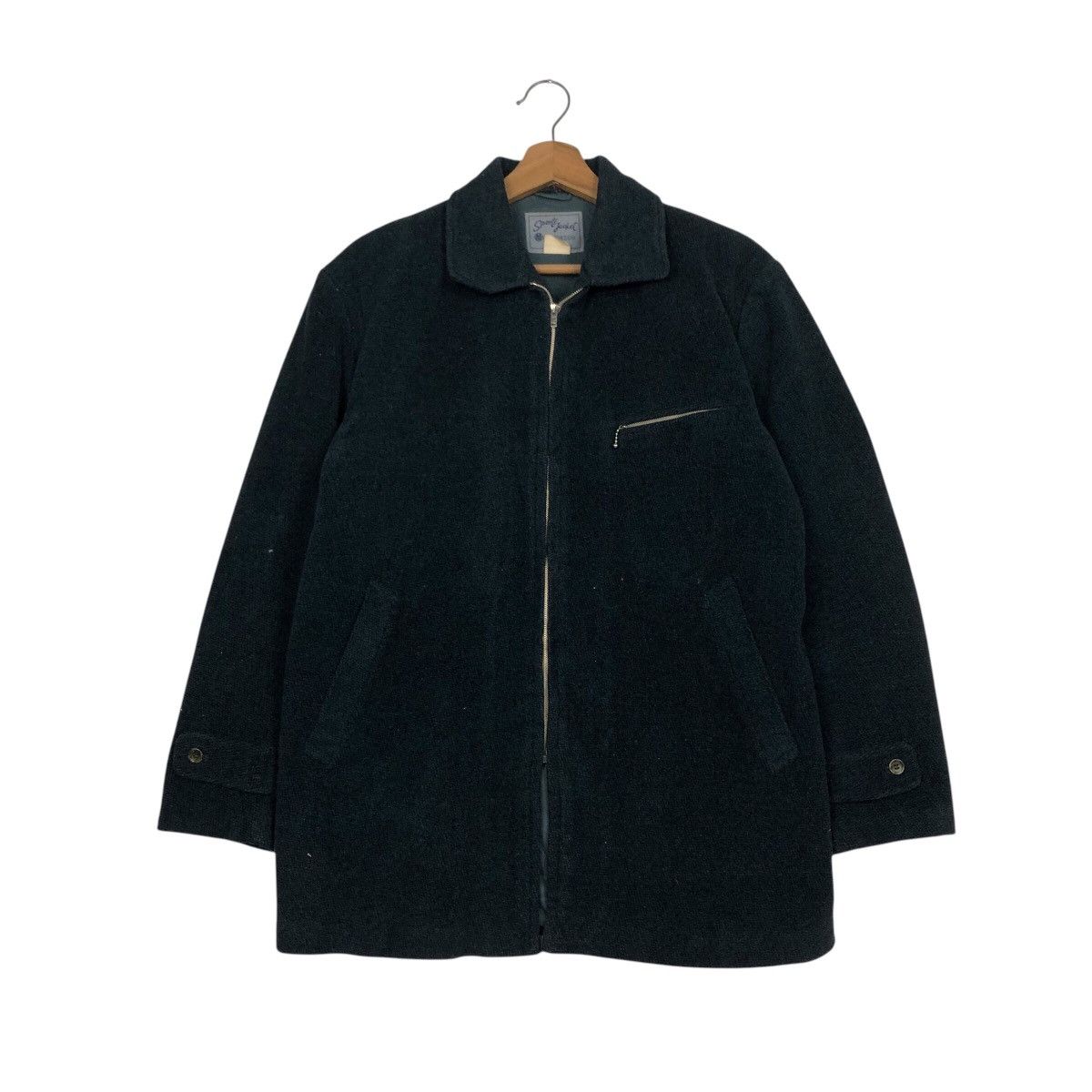 Japanese Brand 📌Rich Black Vintage Wool Jacket Mitsukoshi Issey Miyake Size US M / EU 48-50 / 2 - 2 Thumbnail