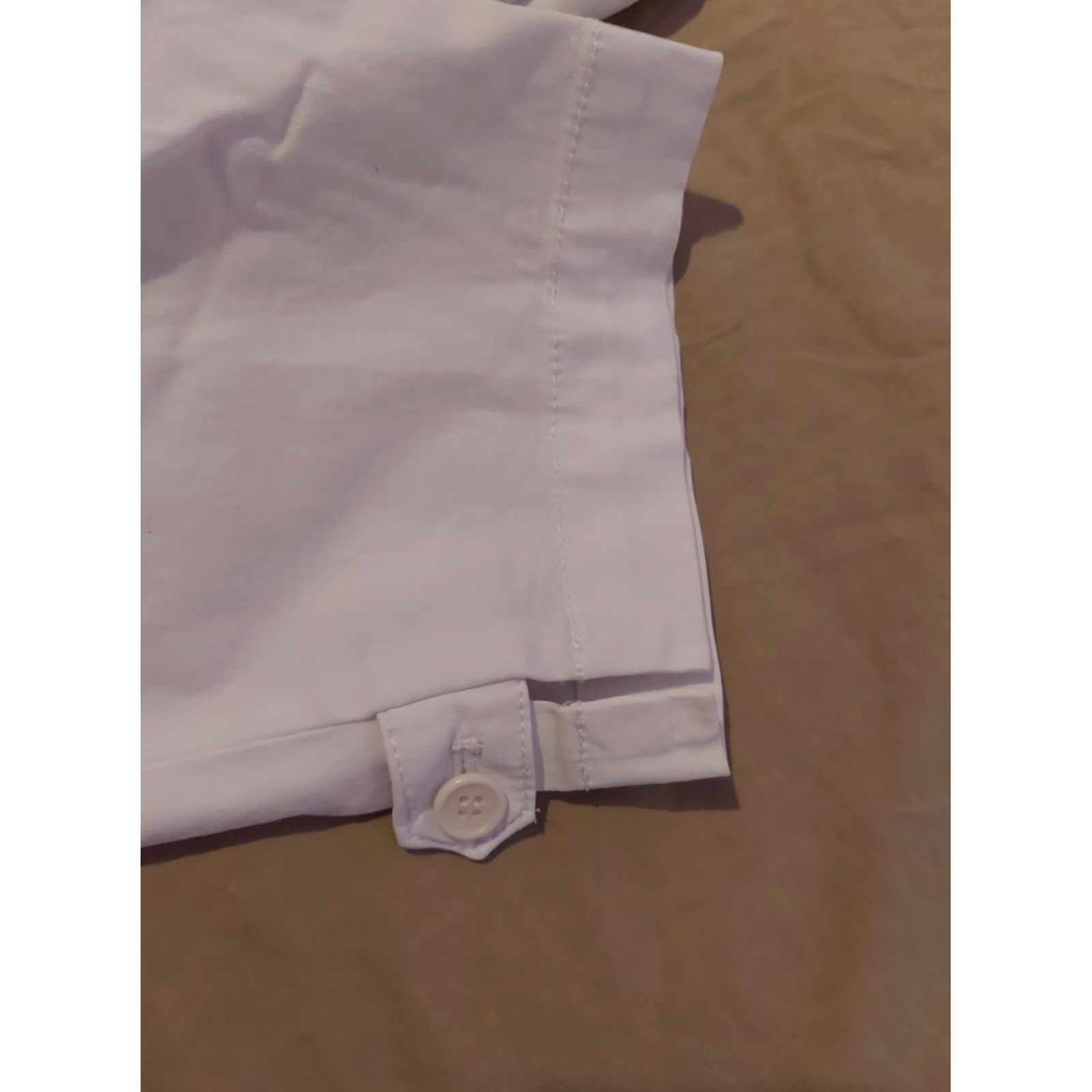 Talbots Womens Talbots 12 White Cotton Chino Crop Pants Trouser Slack Dress Khaki Size 34" / US 12 / IT 48 - 2 Thumbnail