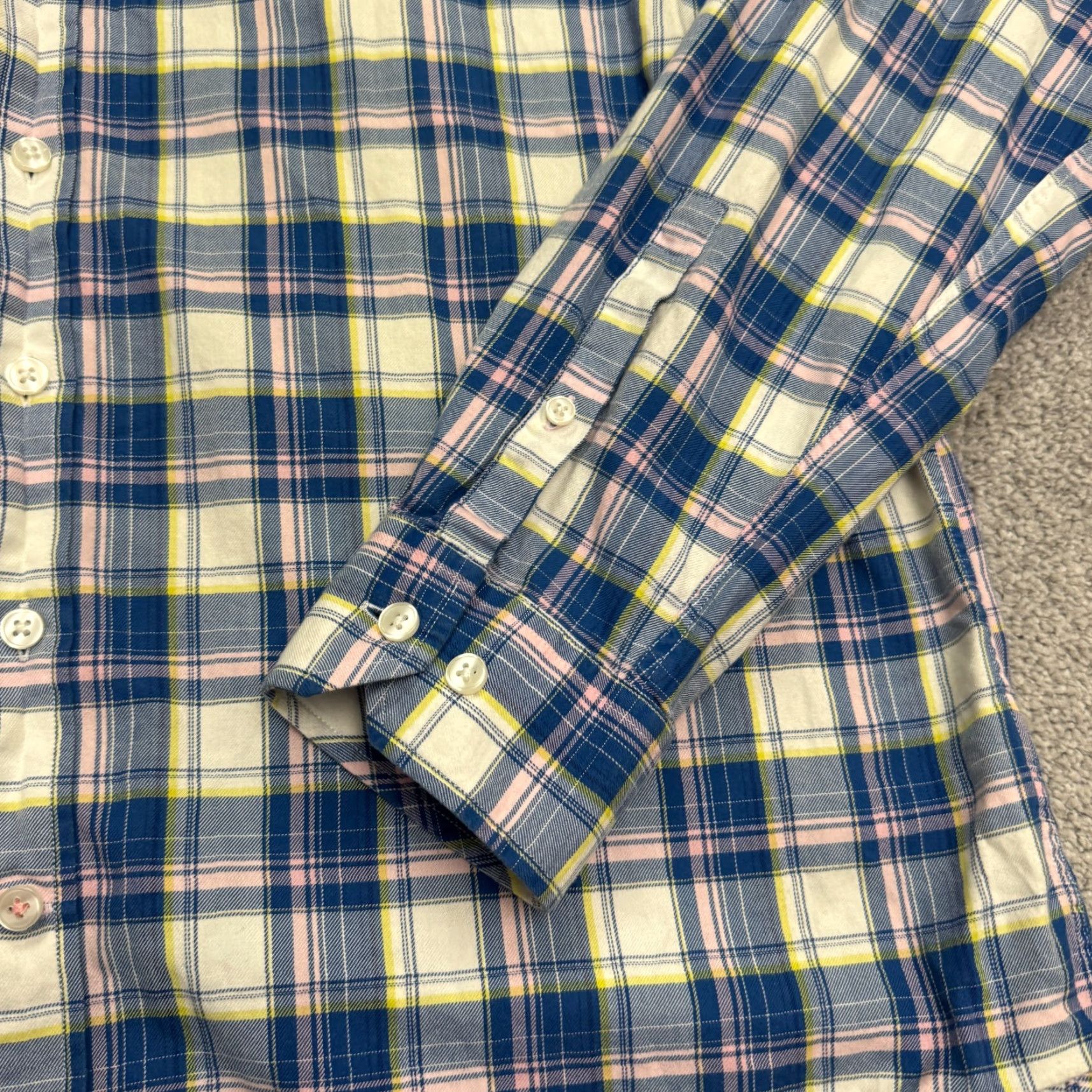 Pinko Thomas Pink Button-Down Shirt Mens XL Blue Plaid Classic Fit Long Sleeve Cotton Shirt Size US XL / EU 56 / 4 - 5 Thumbnail