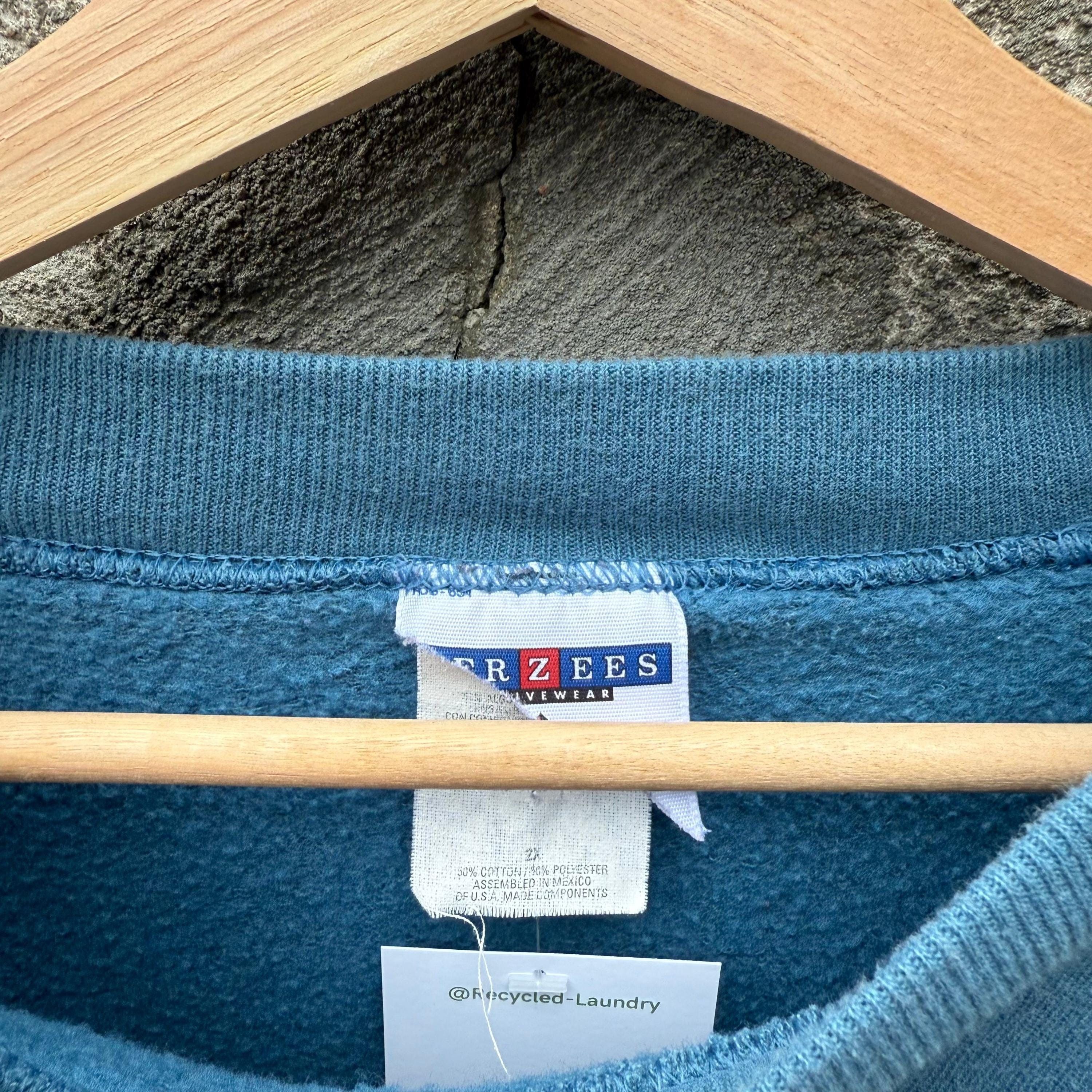 Jerzees × Vintage 90's Vintage Faded Blue Jerzees Crewneck Sweatshirt Size US XL / EU 56 / 4 - 4 Thumbnail