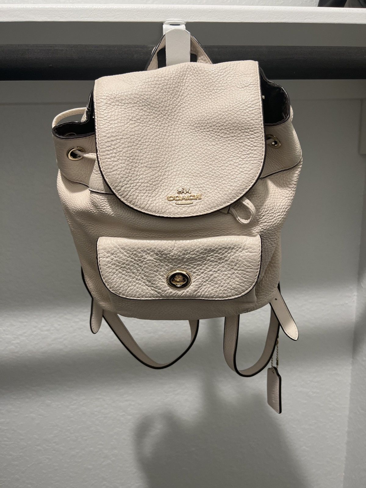 Coach White Leather Backpack Purse