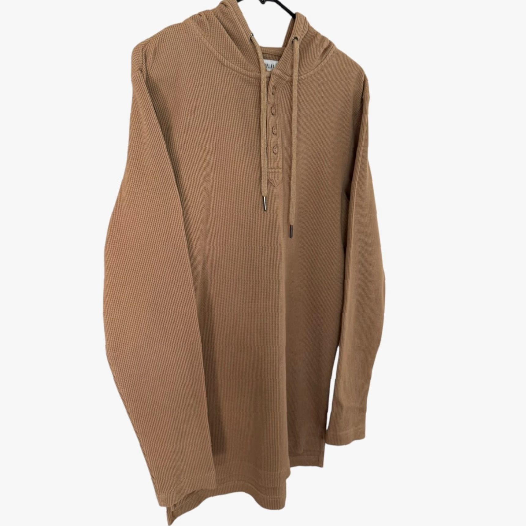 Vintage Fairplay Hooded Henley Hoodie Sweatshirt Pullover Tan M Men's Size Medium Size US M / EU 48-50 / 2 - 3 Thumbnail