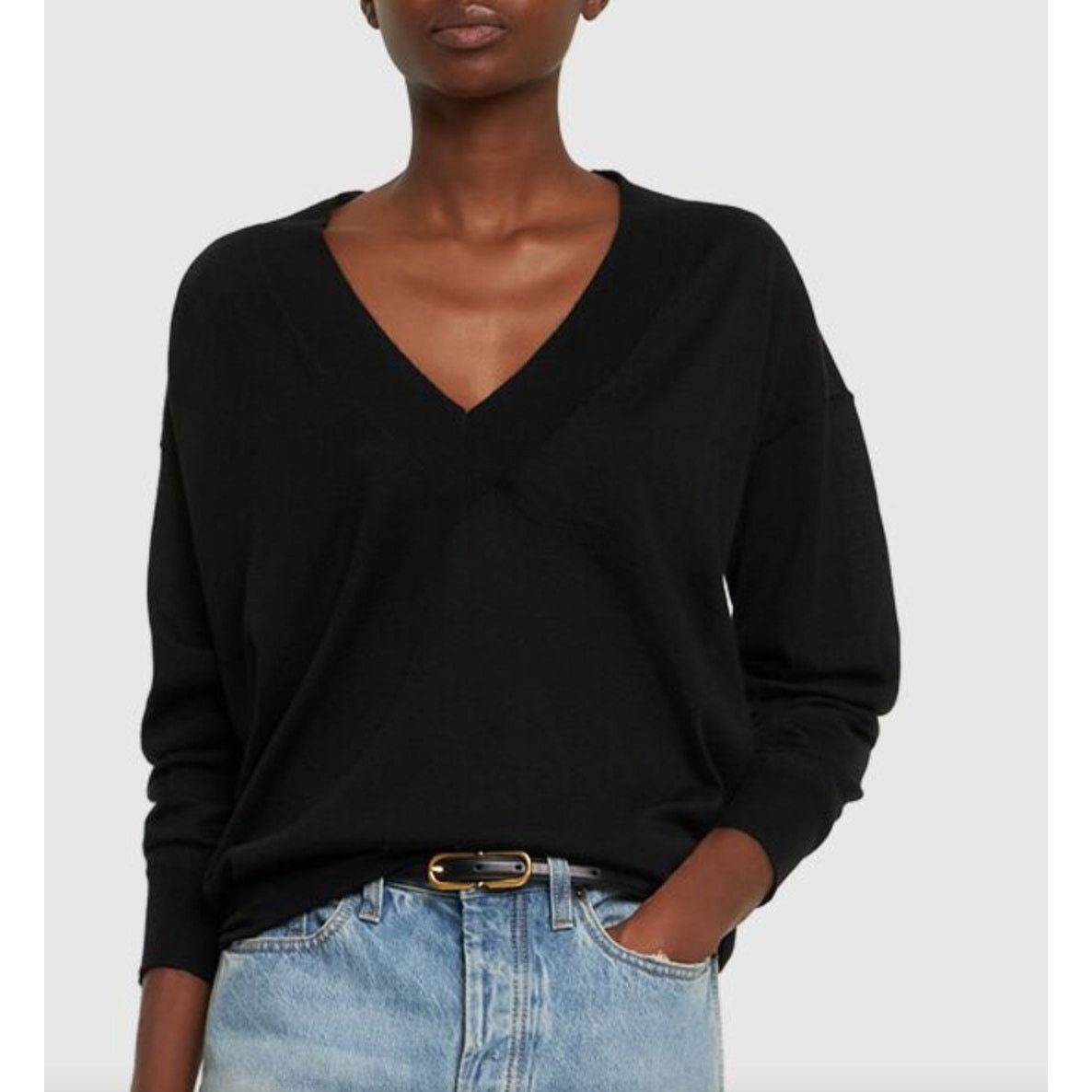 Tom Ford Tom Ford Black V-Neck Long Sleeve Cashmere Silk Sweater S Size S / US 4 / IT 40 - 1 Thumbnail