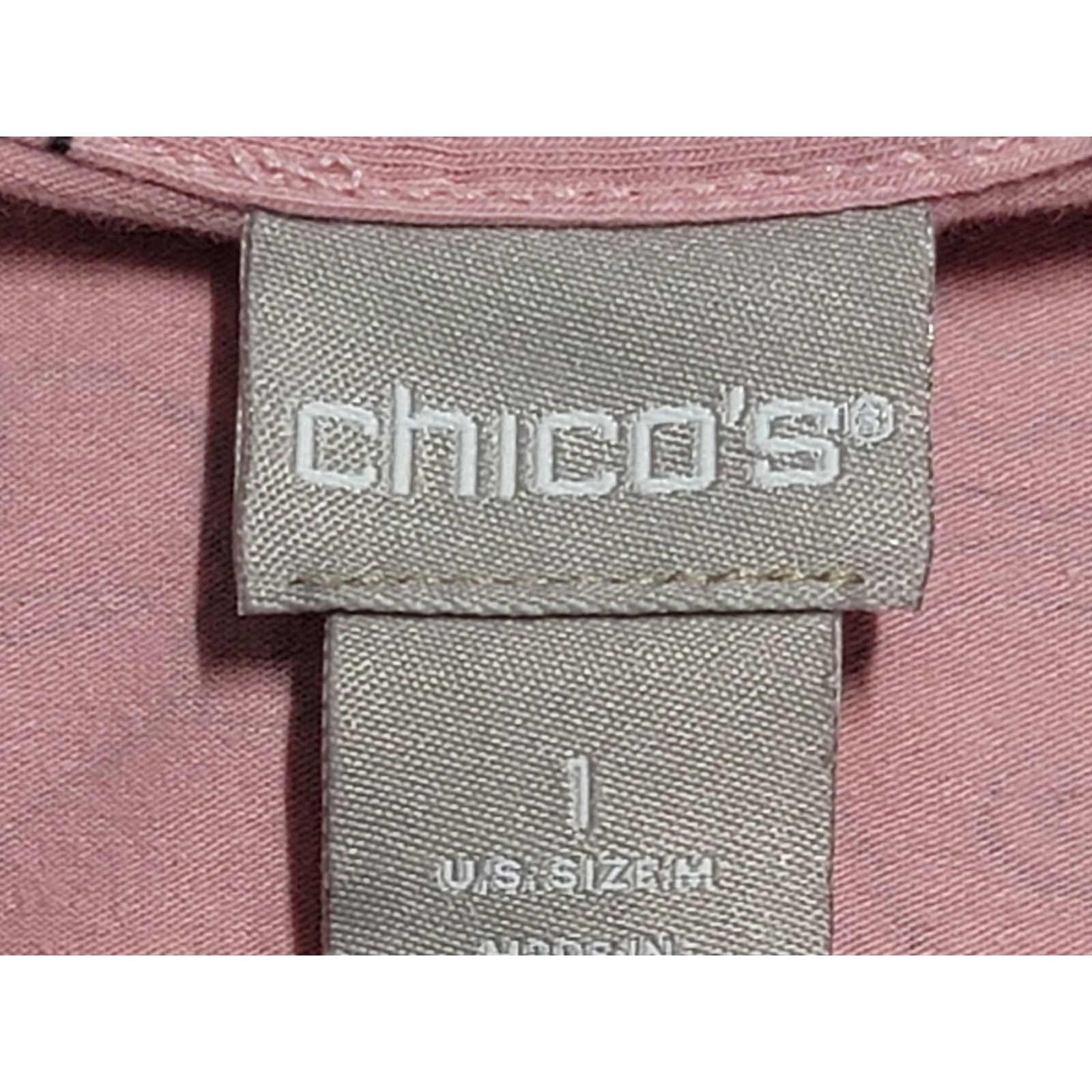 Other Chico's Dusty Rose Pink Black Floral Print Top 1 Medium Size M / US 6-8 / IT 42-44 - 3 Thumbnail