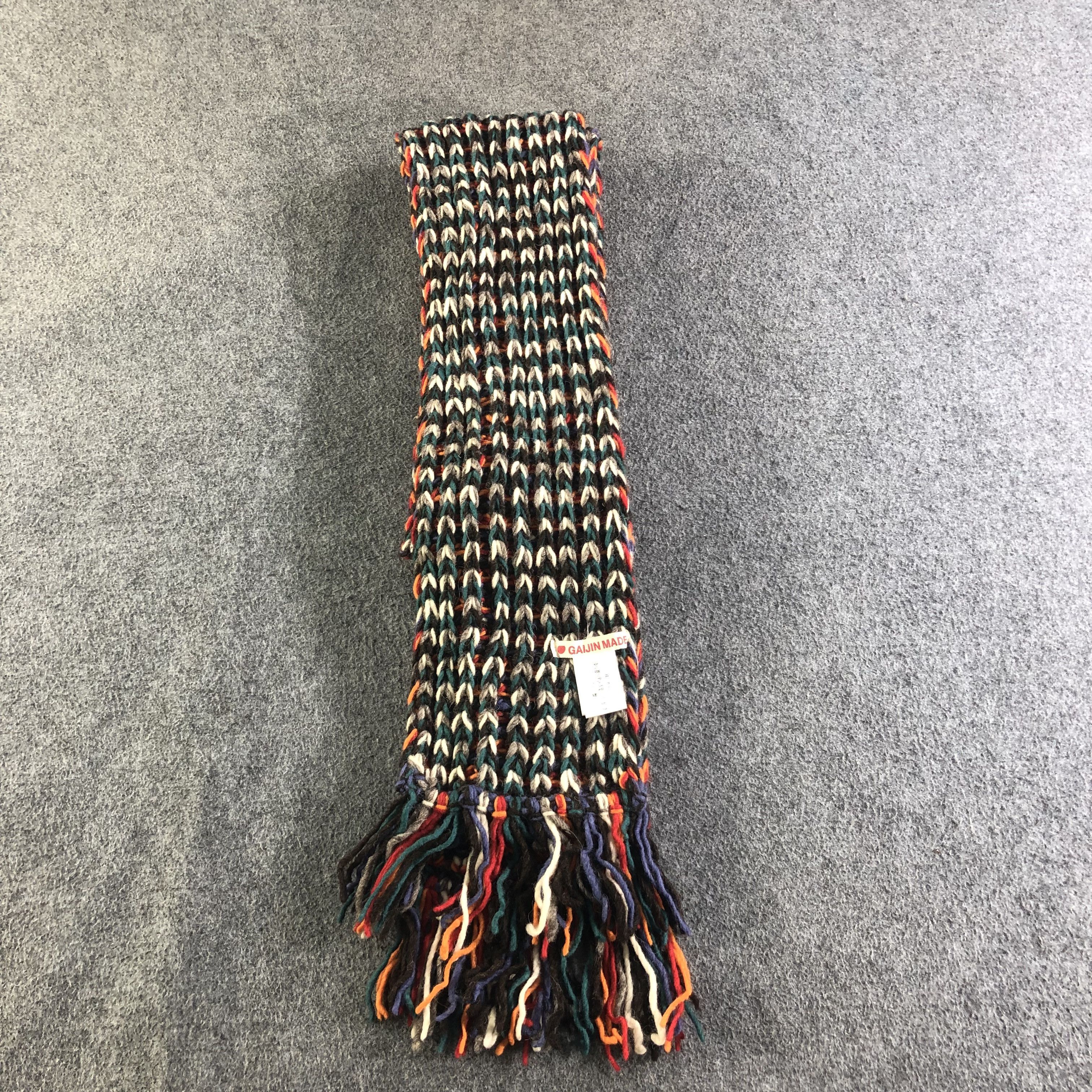 Japanese Brand Gaijin Made Knit Wool Scarf Muffler V1941 Size ONE SIZE - 2 Thumbnail