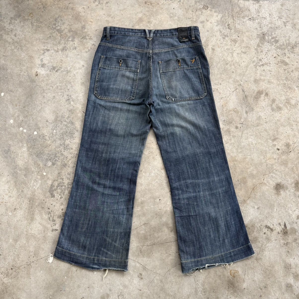 55DSL W33x27 Vintage 55DSL Flare Faded Denim Jean Pants Size US 33 - 8 Thumbnail