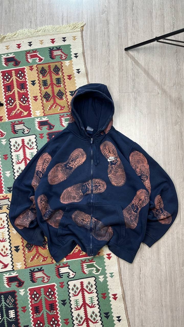 Vintage Nike Custom Zip Up Hoodie Y2K