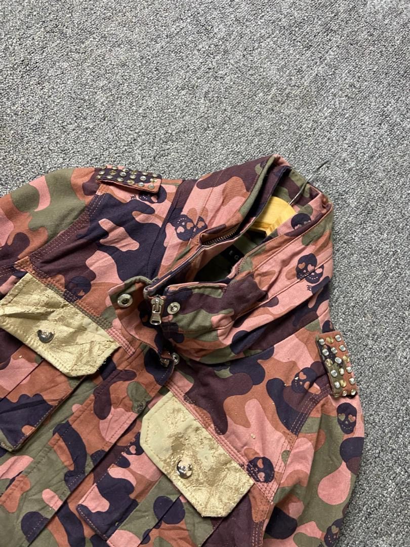 Japanese Brand EGOIST Brand Multicolor Camouflage Skulls Jacket (196) Size US XXS / EU 40 - 13 Thumbnail