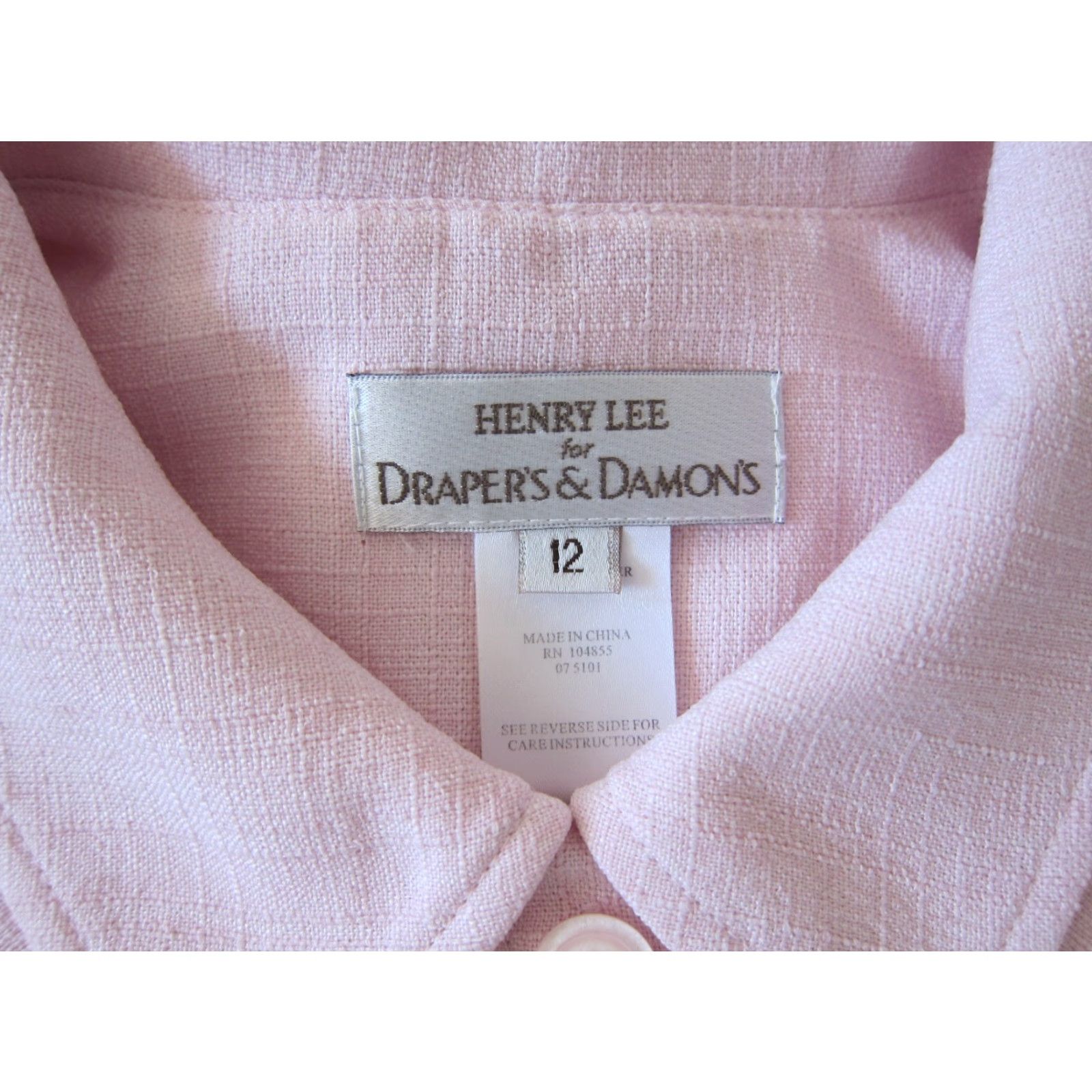 Vintage VINTAGE Henry Lee Draper's & Damon's Pink Collared Button Shift Shirt Dress 12 Size XL / US 12-14 / IT 48-50 - 4 Thumbnail