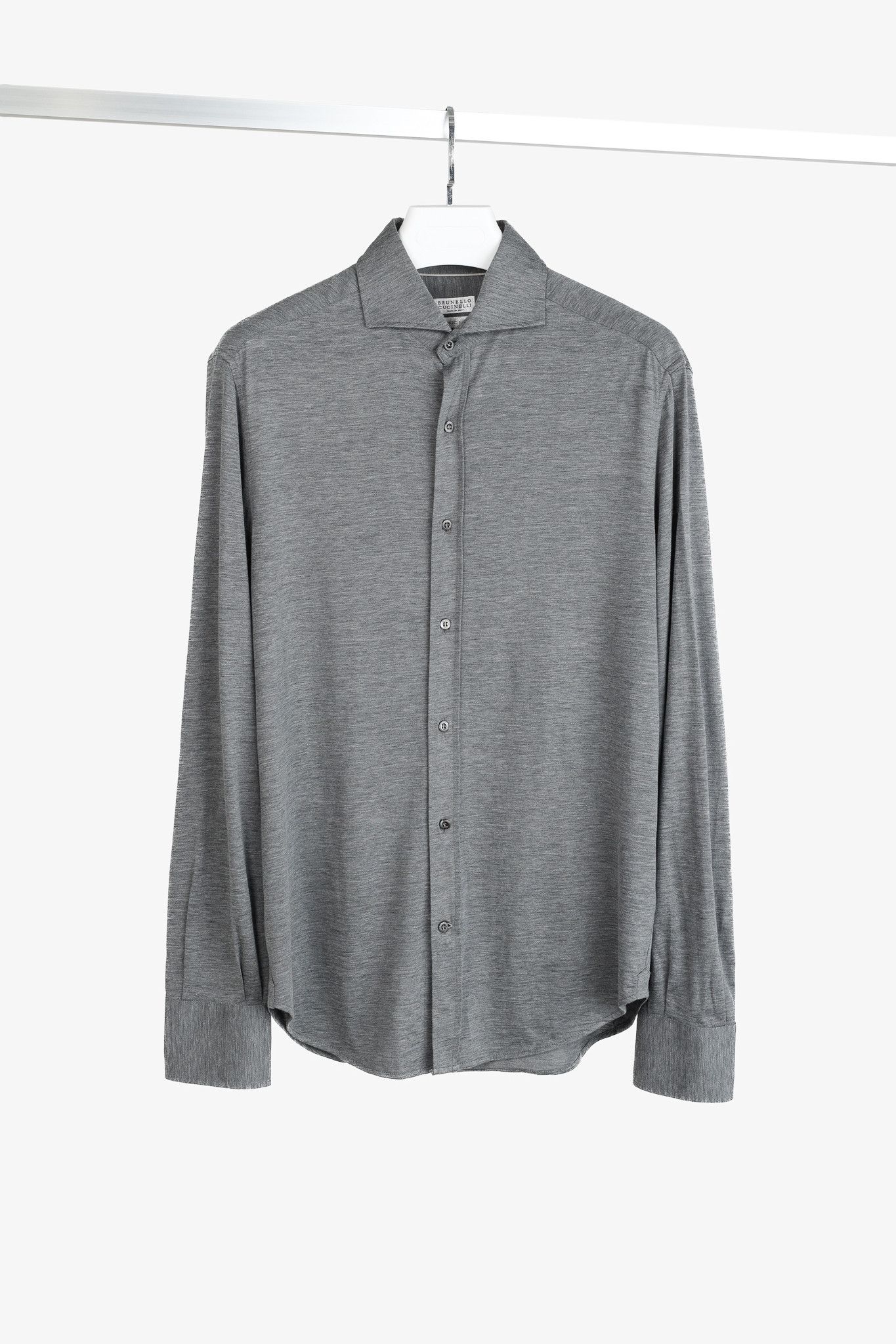 Brunello Cucinelli Brunello Cucinelli Silk/Cotton Jersey Button-Up Shirt Size US S / EU 44-46 / 1 - 1 Thumbnail