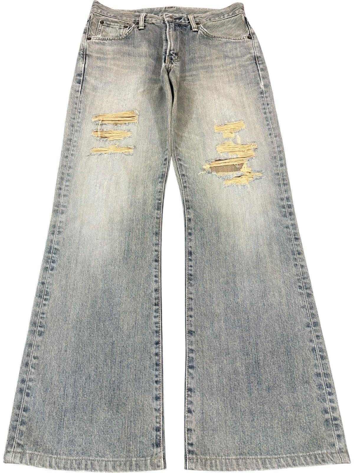 Exclusive Vintage Edwin Rusty Wash Distressed Flare Jeans