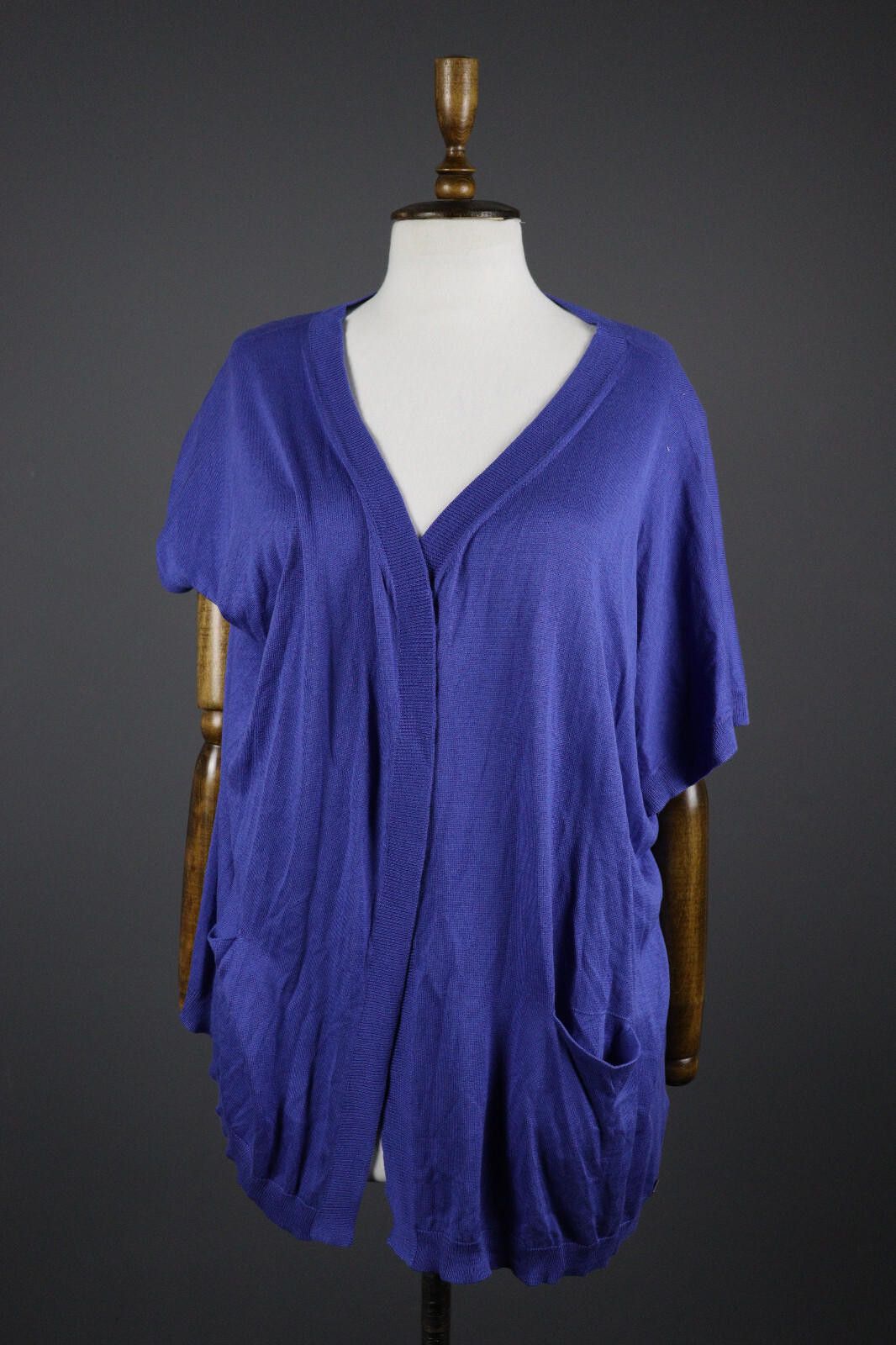 Fay Fay Blue 100% Silk Women's Knit Drape Sweater Size M Size M / US 6-8 / IT 42-44 - 1 Thumbnail