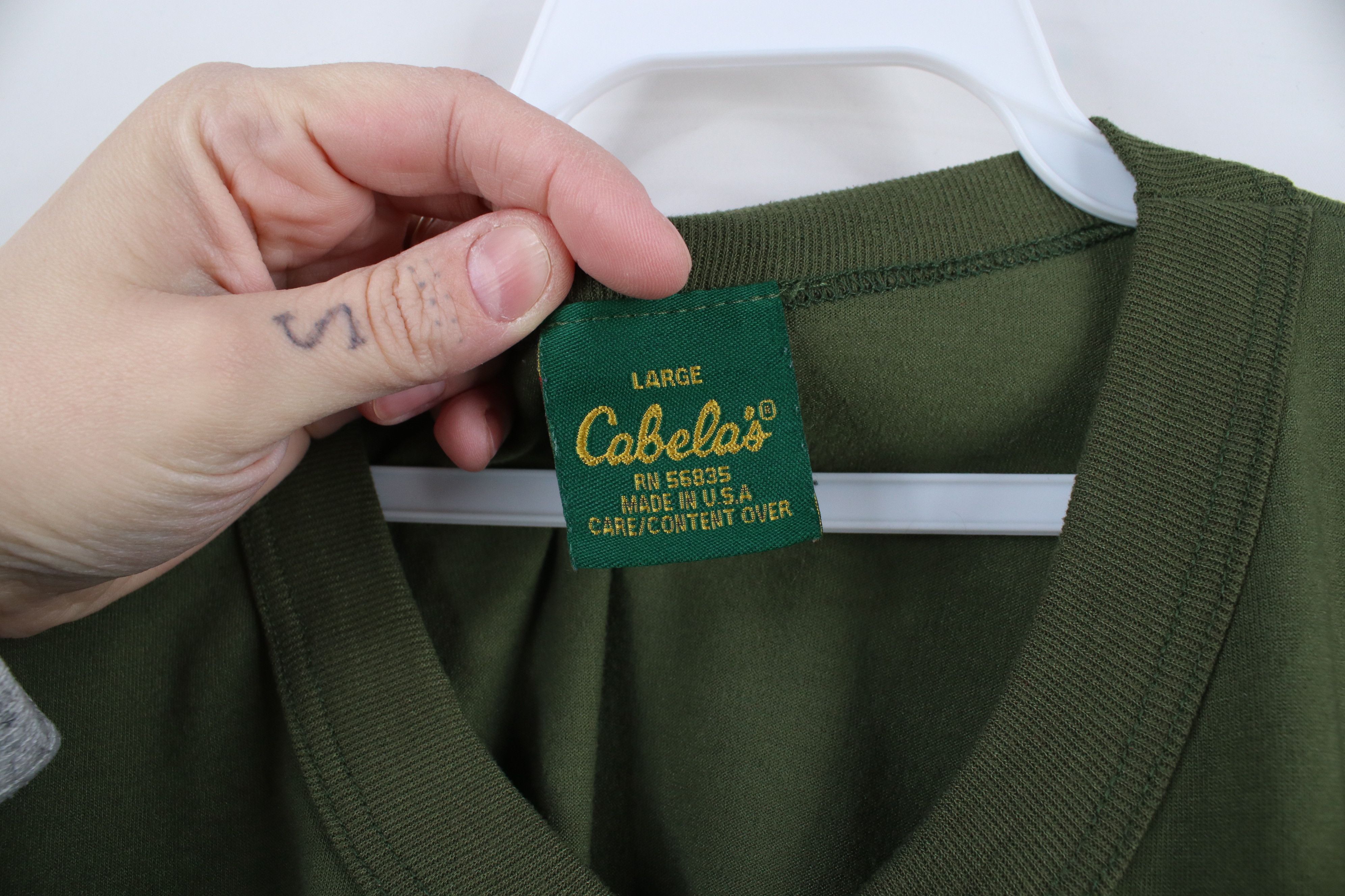 Cabelas × Vintage Vintage 90s Cabelas Tech Short Sleeve T-Shirt Green USA Size US L / EU 52-54 / 3 - 4 Thumbnail