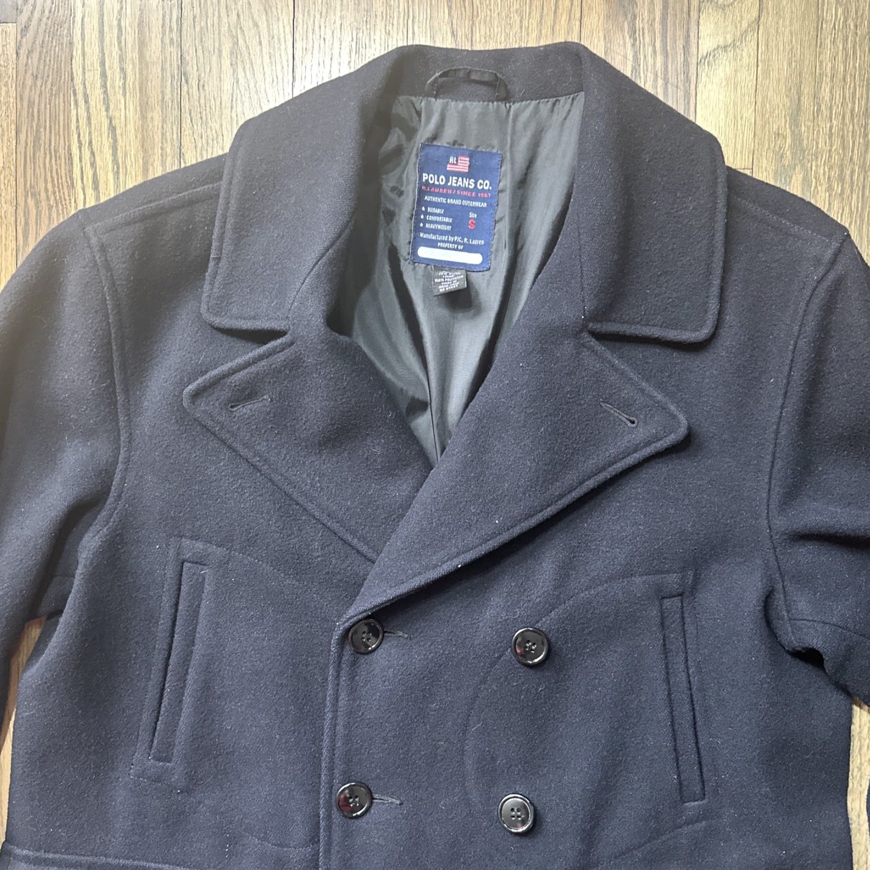 Ralph Lauren Polo Jeans Co. Ralph Lauren Pea Coat Jacket Wool Blend Dark Blue S Solid Men Mens Size Small Size US S / EU 44-46 / 1 - 2 Thumbnail