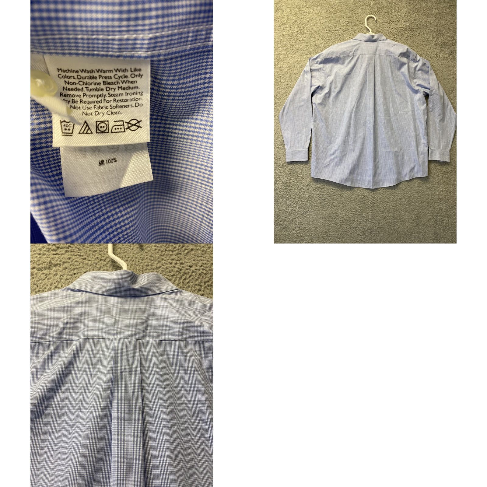 Eddie Bauer Eddie Bauer Shirt Long Sleeve Button-Down Plaid XL Mens Light Blue Cotton Wrinkle Resistant Size US XL / EU 56 / 4 - 8 Thumbnail