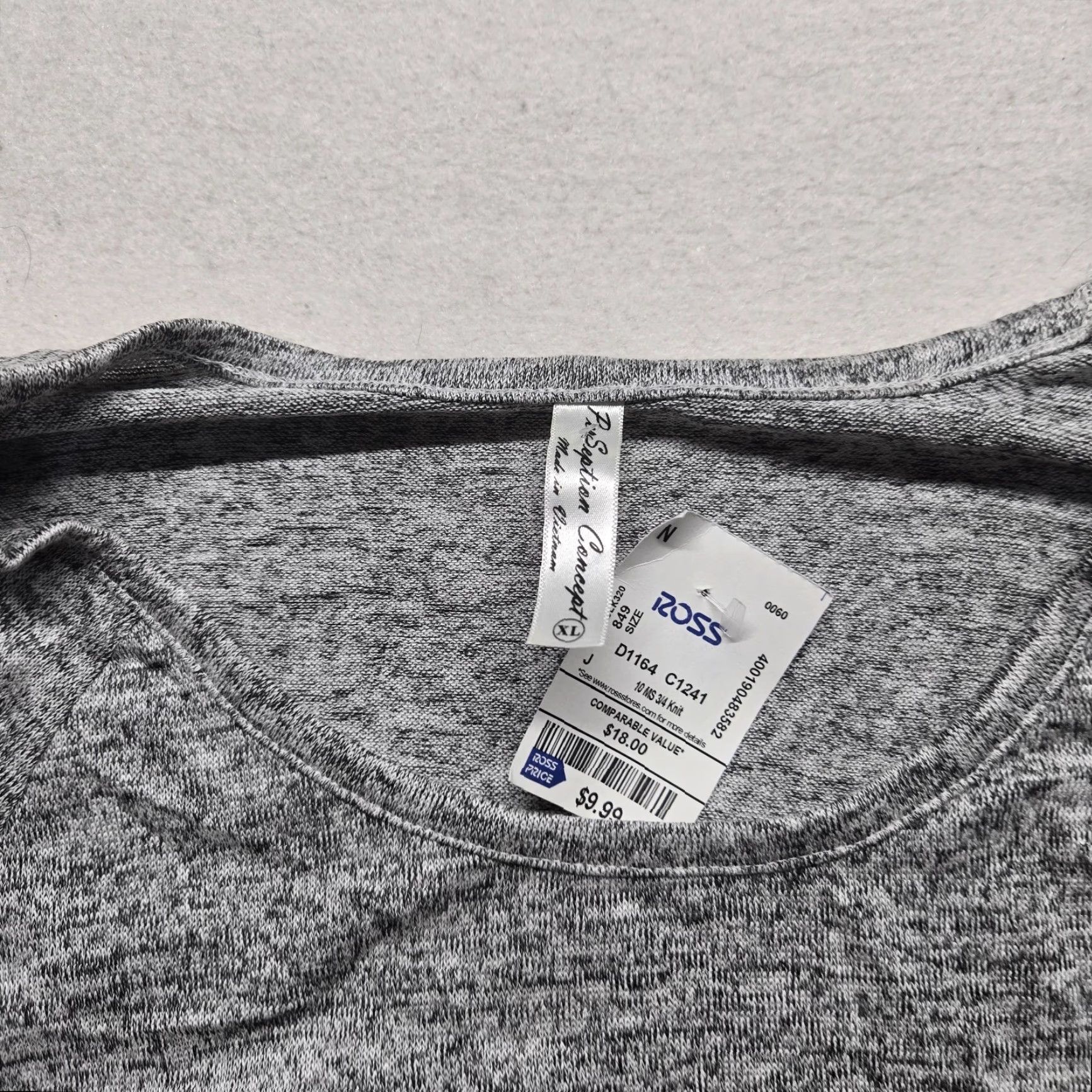 Vintage Perseption Concept Sweater Long Sleeve Adult Women's XL Gray Crew Neck Knit Pullover Casual Fall Winter Womens Size XL / US 12-14 / IT 48-50 - 2 Thumbnail