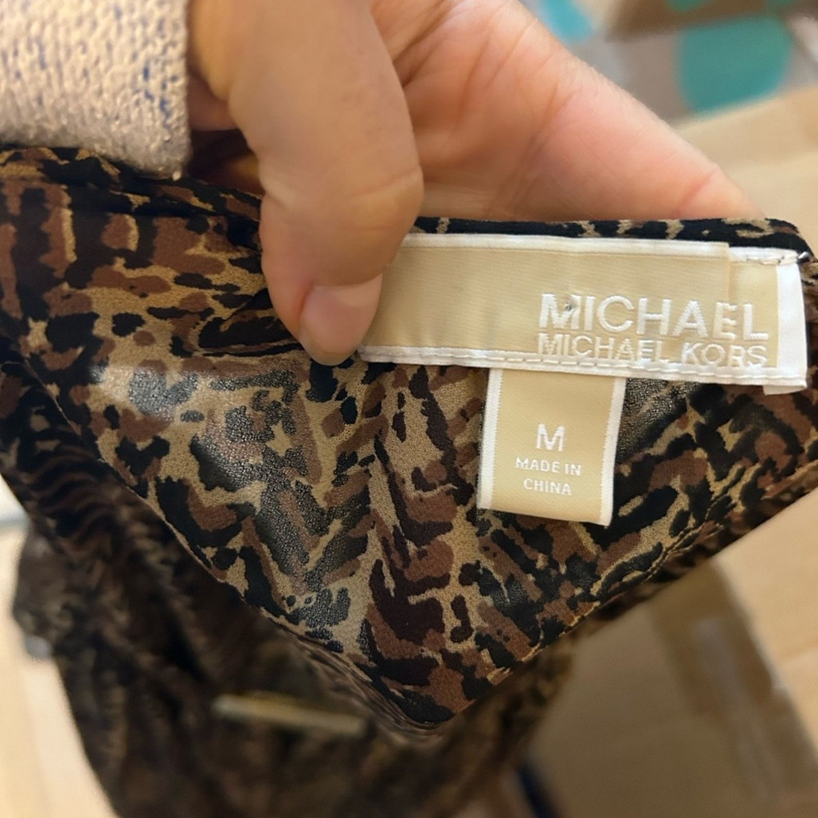 Michael Kors Michael Kors Black Brown Animal Print Open Arm Sheer Blouse Size M / US 6-8 / IT 42-44 - 3 Thumbnail