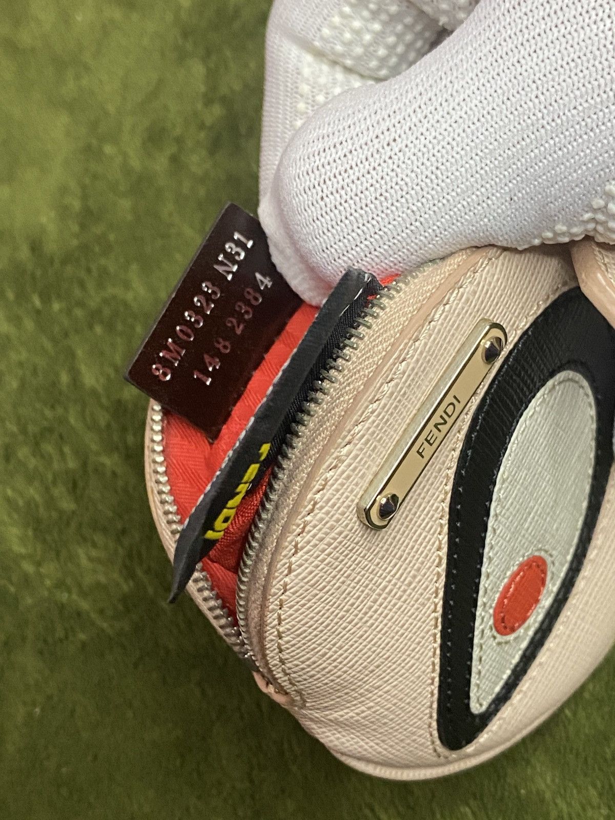 Designer × Fendi FENDI Monster Eye Round Coin Purse Keychain Leather Pink Size ONE SIZE - 10 Thumbnail