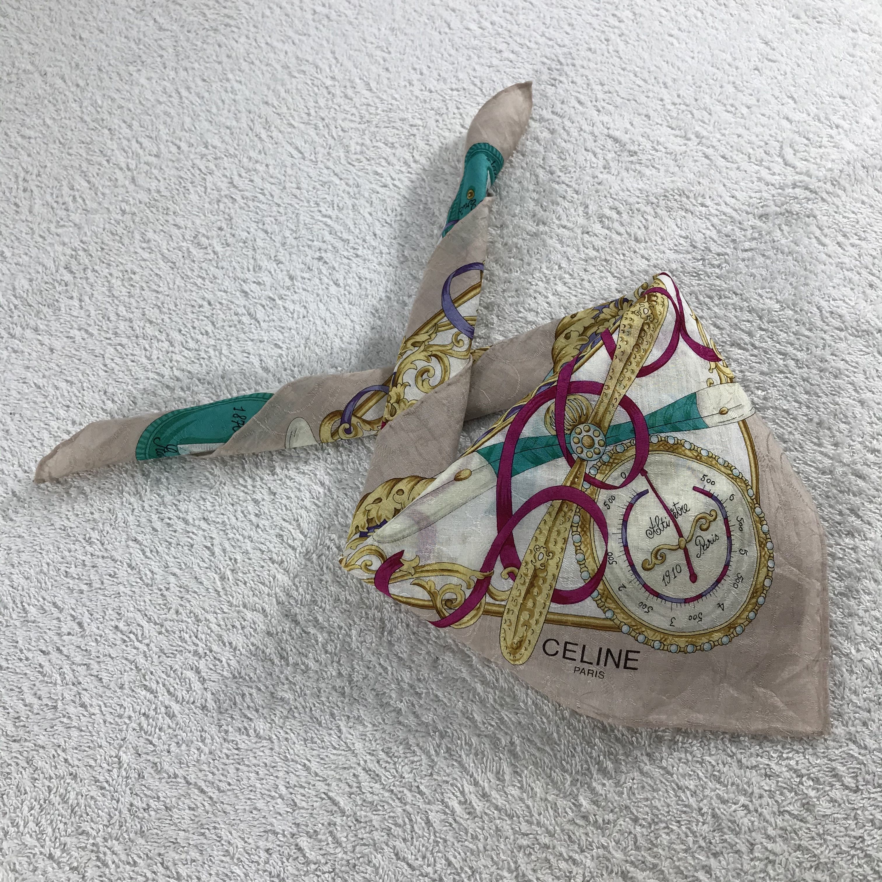 Celine × Vintage Celine Bandana / Handkerchief / Neckerchief - S128 Size ONE SIZE - 4 Thumbnail