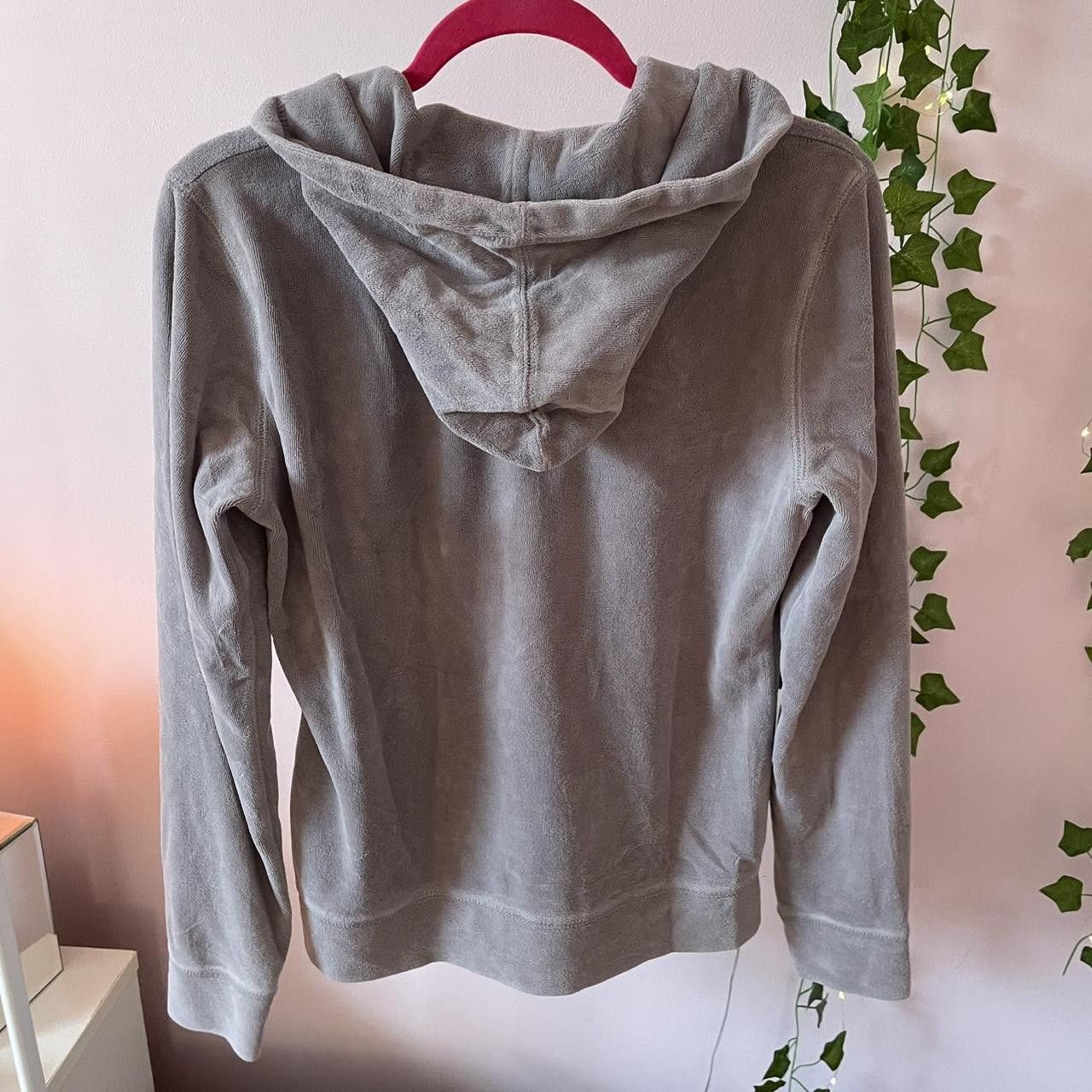 Guess Grey Guess Velvet Bling Hoodie Size L / US 10 / IT 46 - 2 Thumbnail