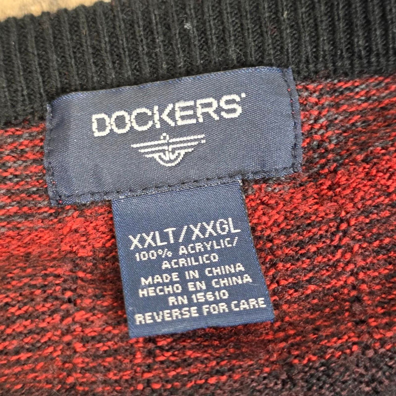 Dockers Vintage Striped Knit Sweater XXL Tall Earth Tone 90s Grandpa Size US XL / EU 56 / 4 - 5 Thumbnail