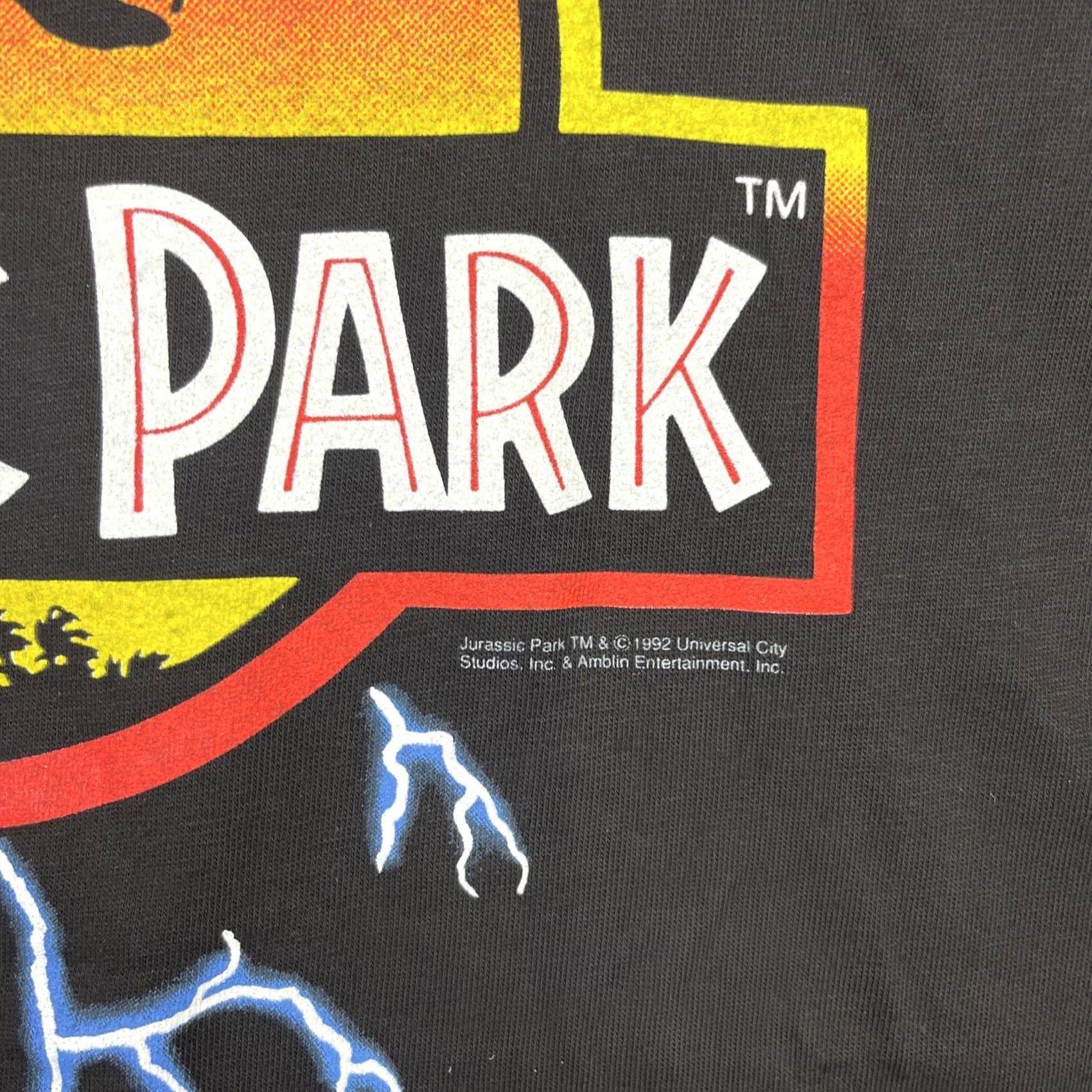 Vintage VINTAGE Jurassic Park Shirt Mens XL Black Lighting T Rex Movie Promo 90s Tee Size US XL / EU 56 / 4 - 7 Thumbnail