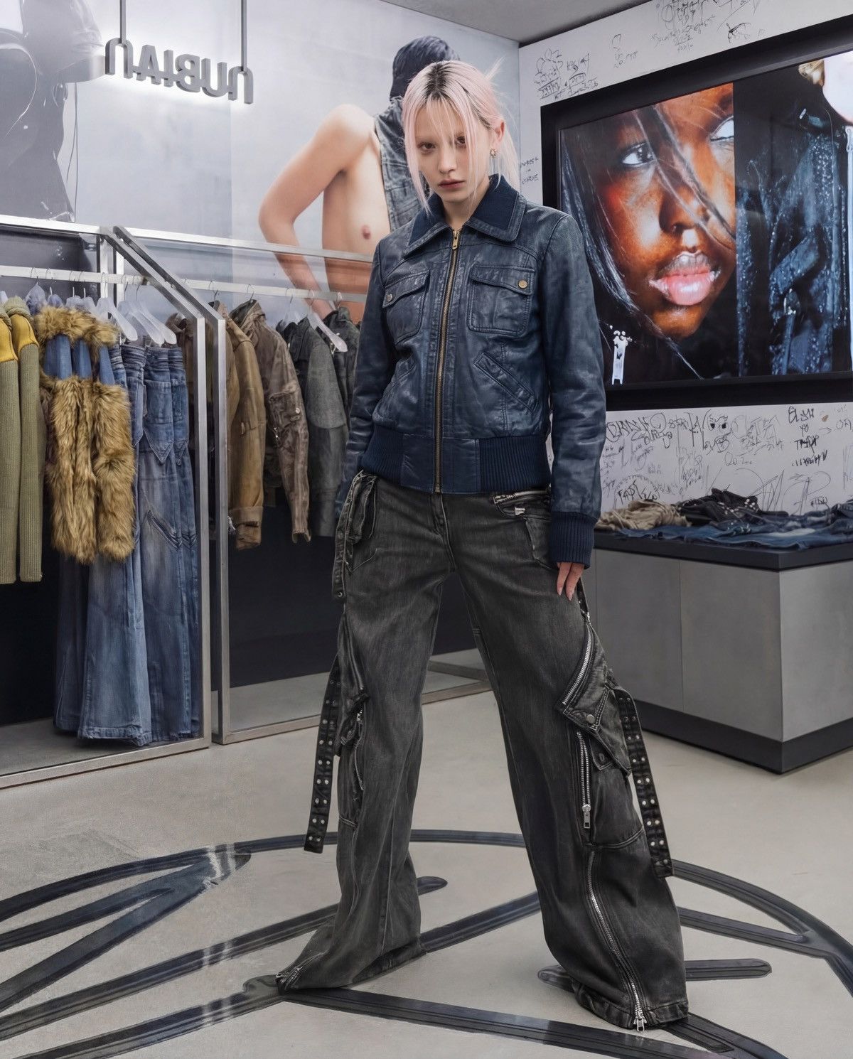 Vintage Vintage Danish Design | Leather Bomber | Scandi Grunge Size XL / US 12-14 / IT 48-50 - 6 Thumbnail