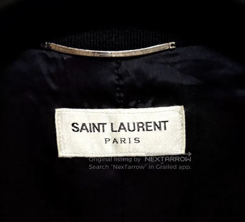 Saint Laurent Paris Saint Laurent Paris Stand collar silk slogan embroidery bl Size US L / EU 52-54 / 3 - 3 Thumbnail