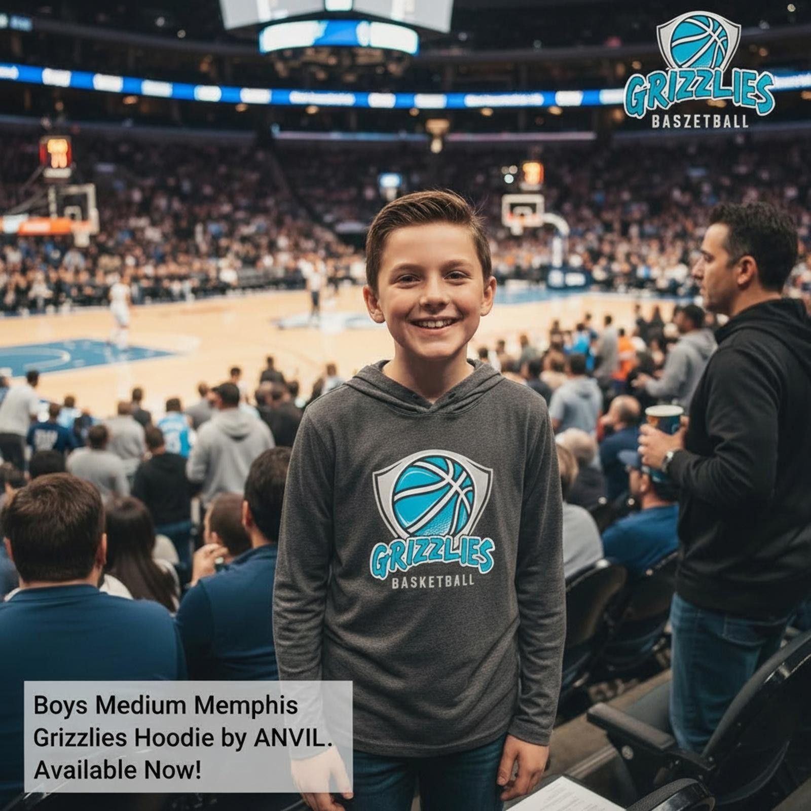 Anvil Memphis Grizzlies Boys Medium Hoodie Size US M / EU 48-50 / 2 - 2 Thumbnail
