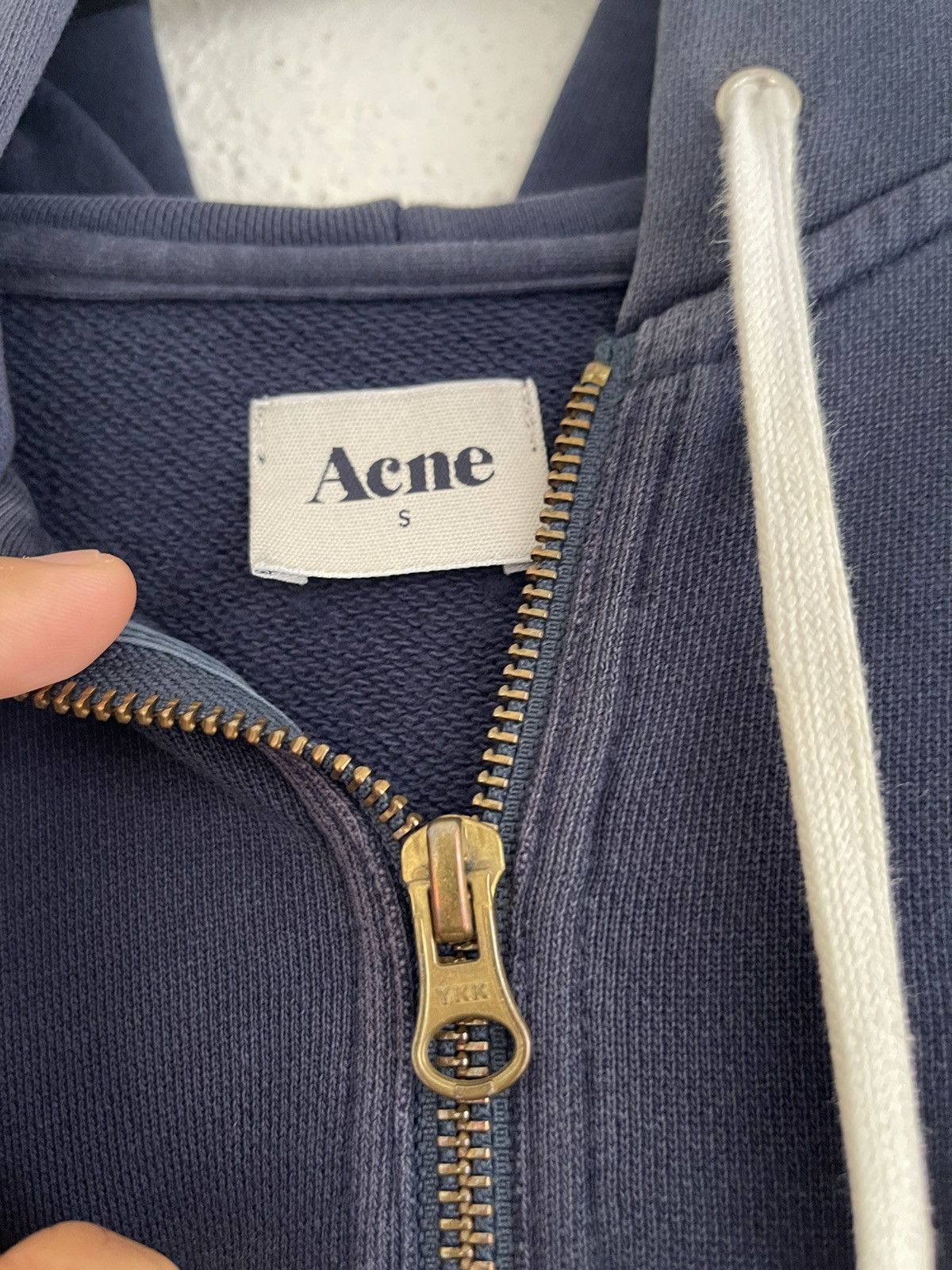 Acne Studios AW12 Acne Studios College Hood Navy Hoodie Faded Size US S / EU 44-46 / 1 - 5 Thumbnail