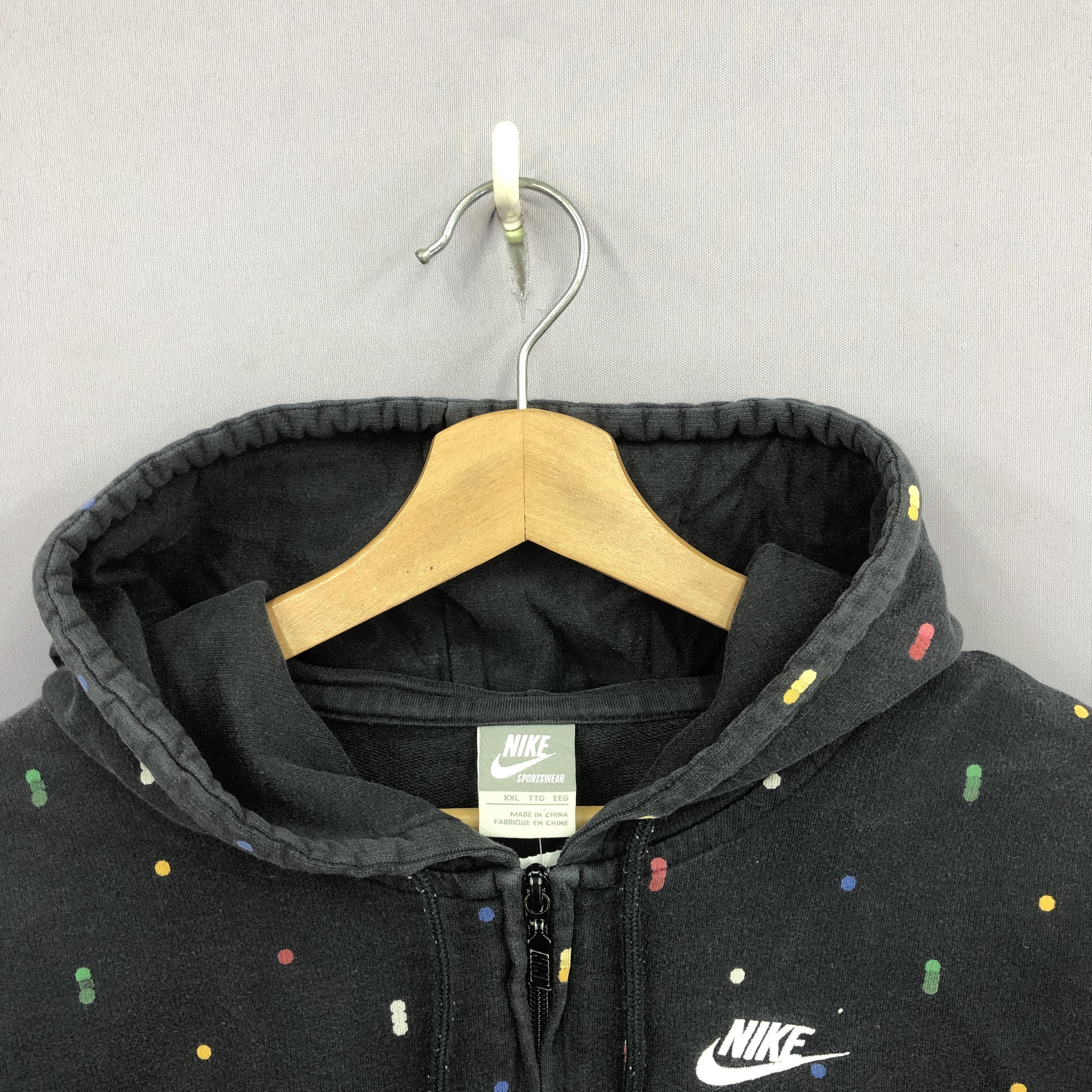 Nike Vintage Nike Hoodie Sweater Nike Swoosh Polka Dot Sweatshirt Size US XL / EU 56 / 4 - 7 Thumbnail