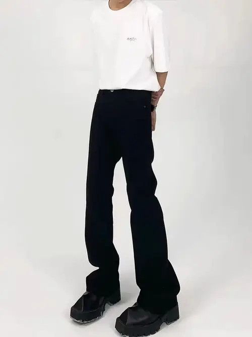 VIBE Washed nightfall black micro flare baggy jeans Size US 30 / EU 46 - 4 Thumbnail