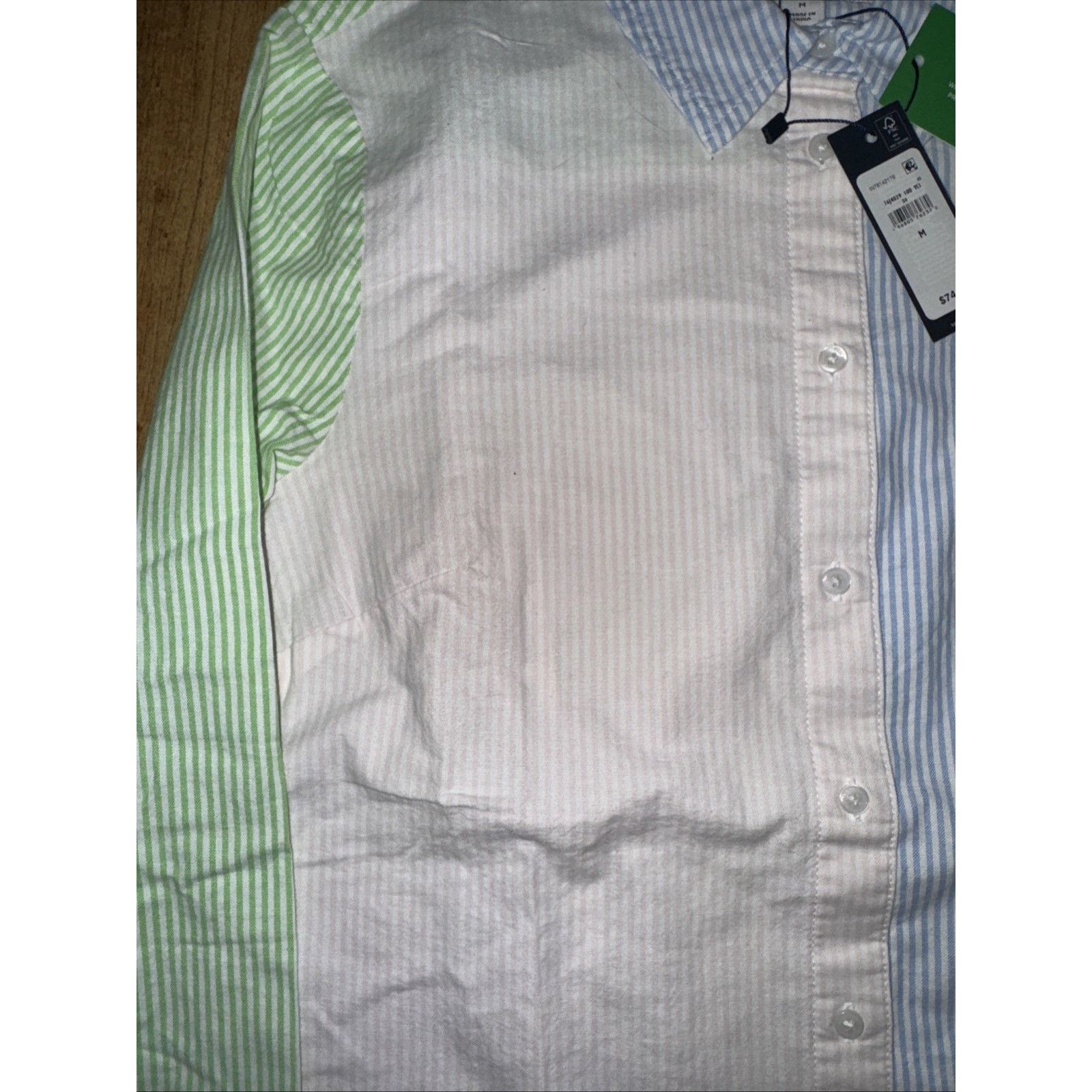 Tommy Hilfiger × Vintage Tommy Hilfiger Patchwork Stripe Oxford Shirt M Long Sleeve Size US M / EU 48-50 / 2 - 3 Thumbnail