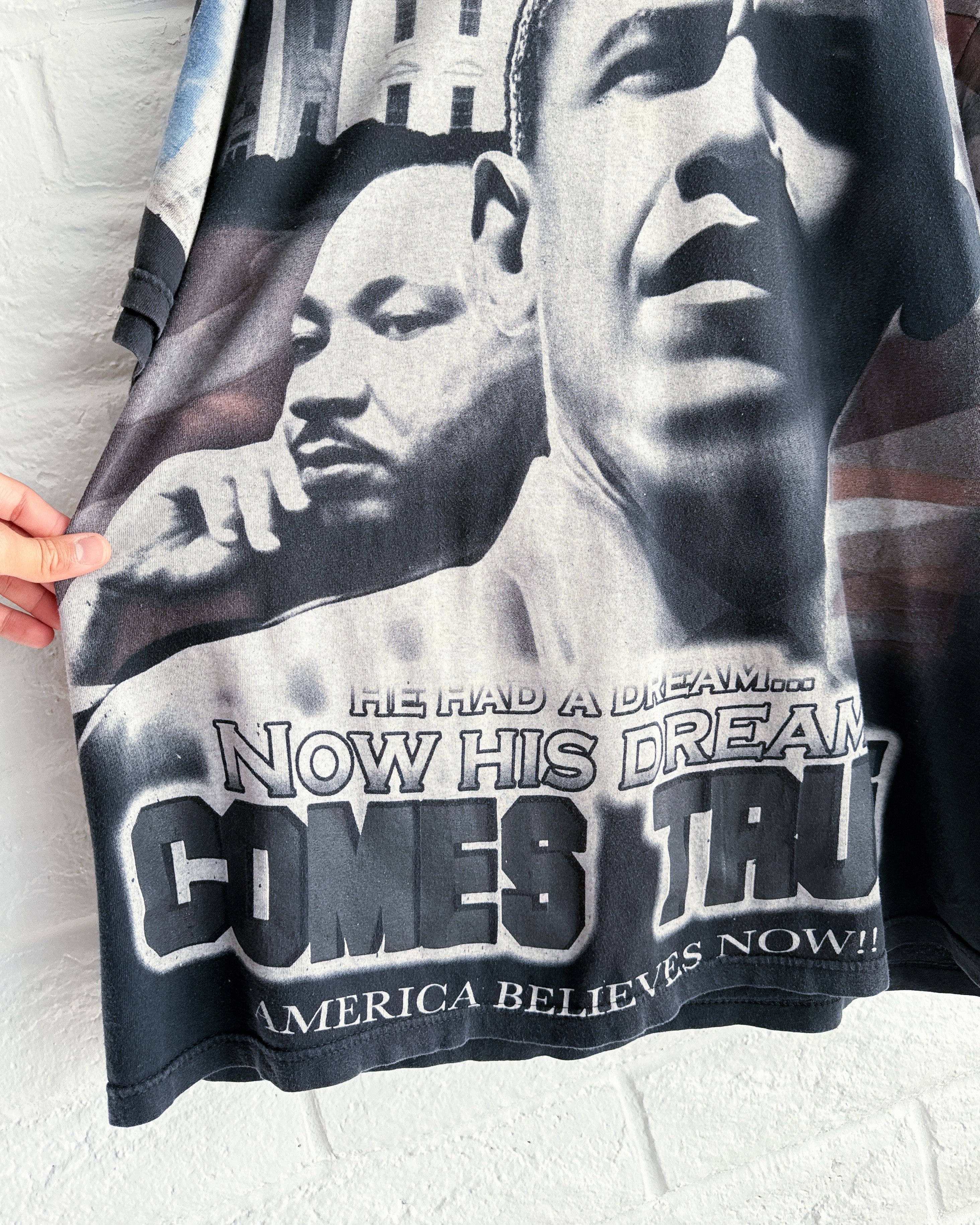 Vintage Vintage 00s Martin Luther King Barack Obama T Shirt AOP 2XL Size US XXL / EU 58 / 5 - 4 Thumbnail