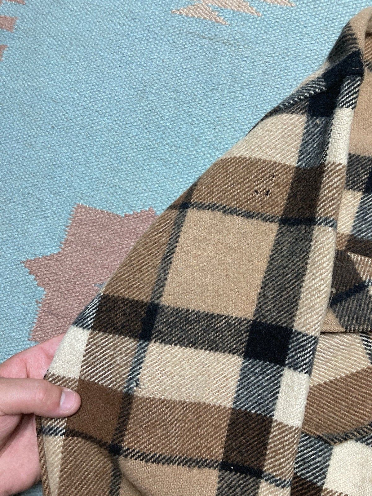 Vintage 50s 60s wool CPO shirt plaid anchor button distressed large Size US L / EU 52-54 / 3 - 5 Thumbnail